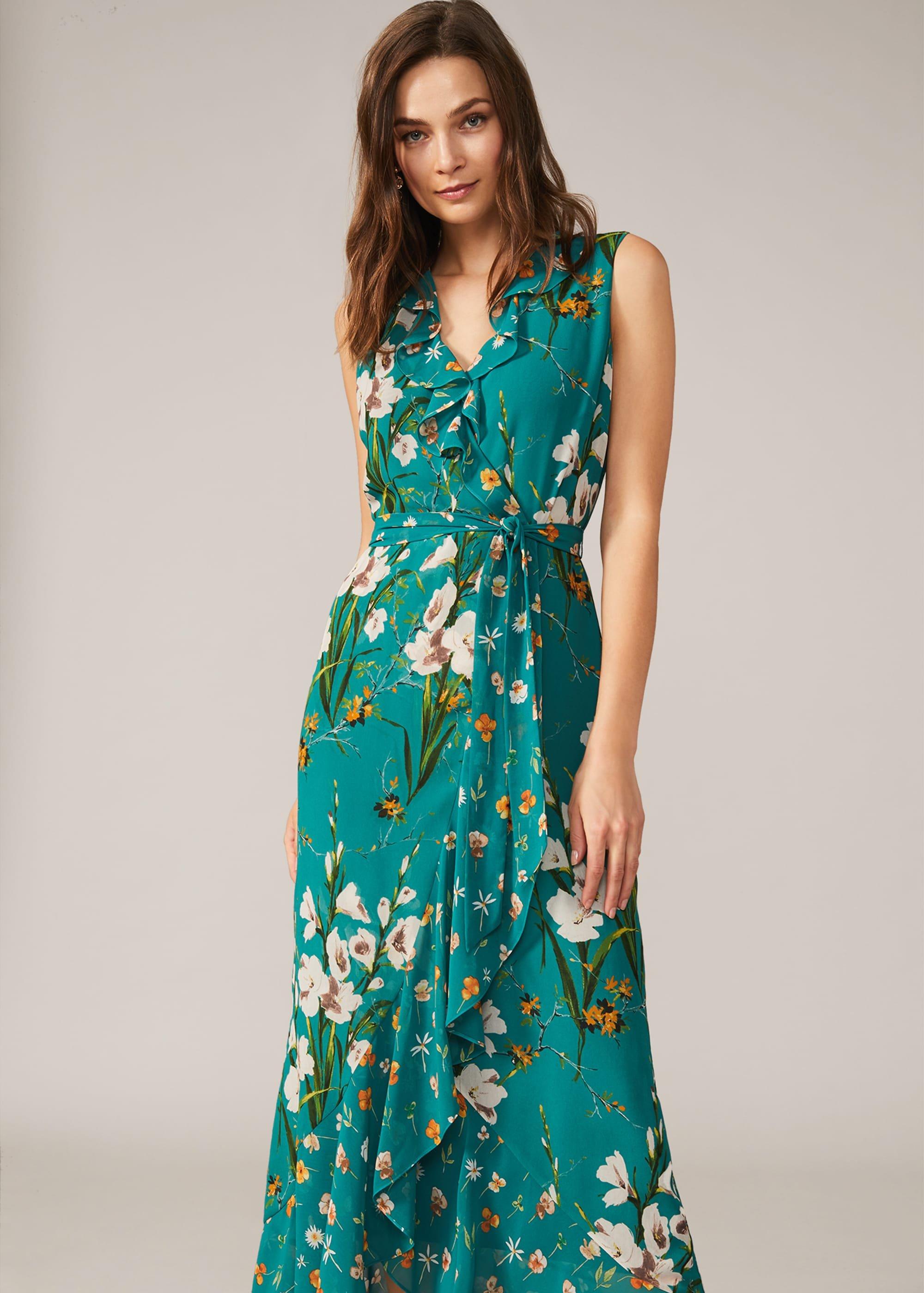 Sofia Floral Frill Maxi Dress
