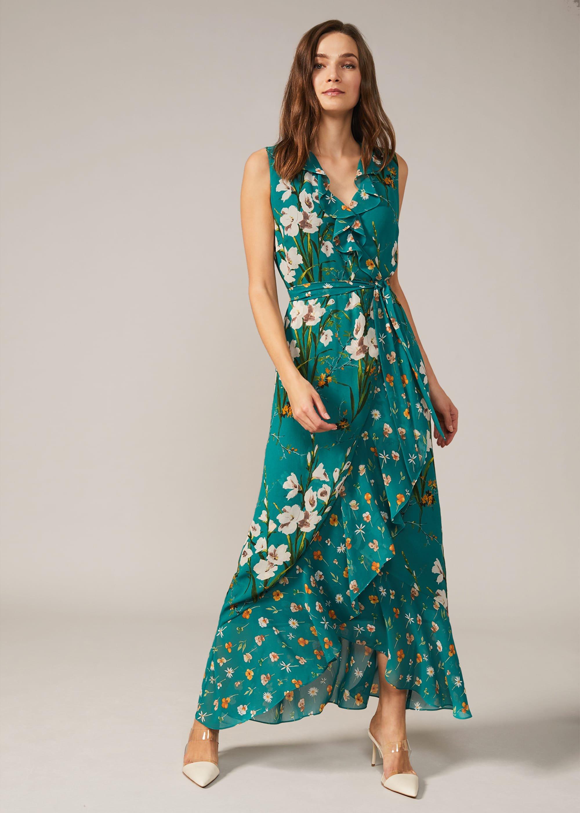 Sofia Floral Frill Maxi Dress