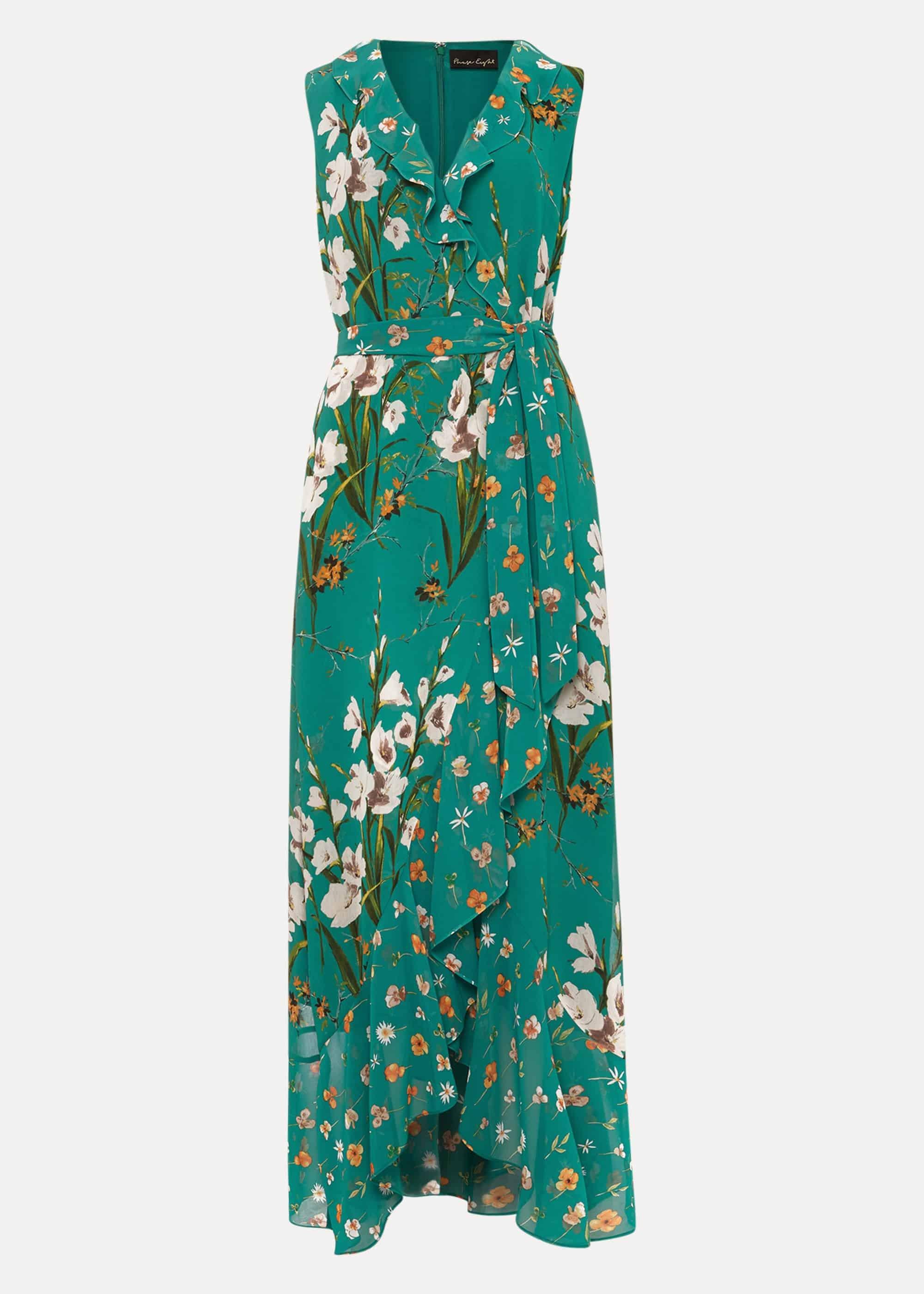 Sofia Floral Frill Maxi Dress