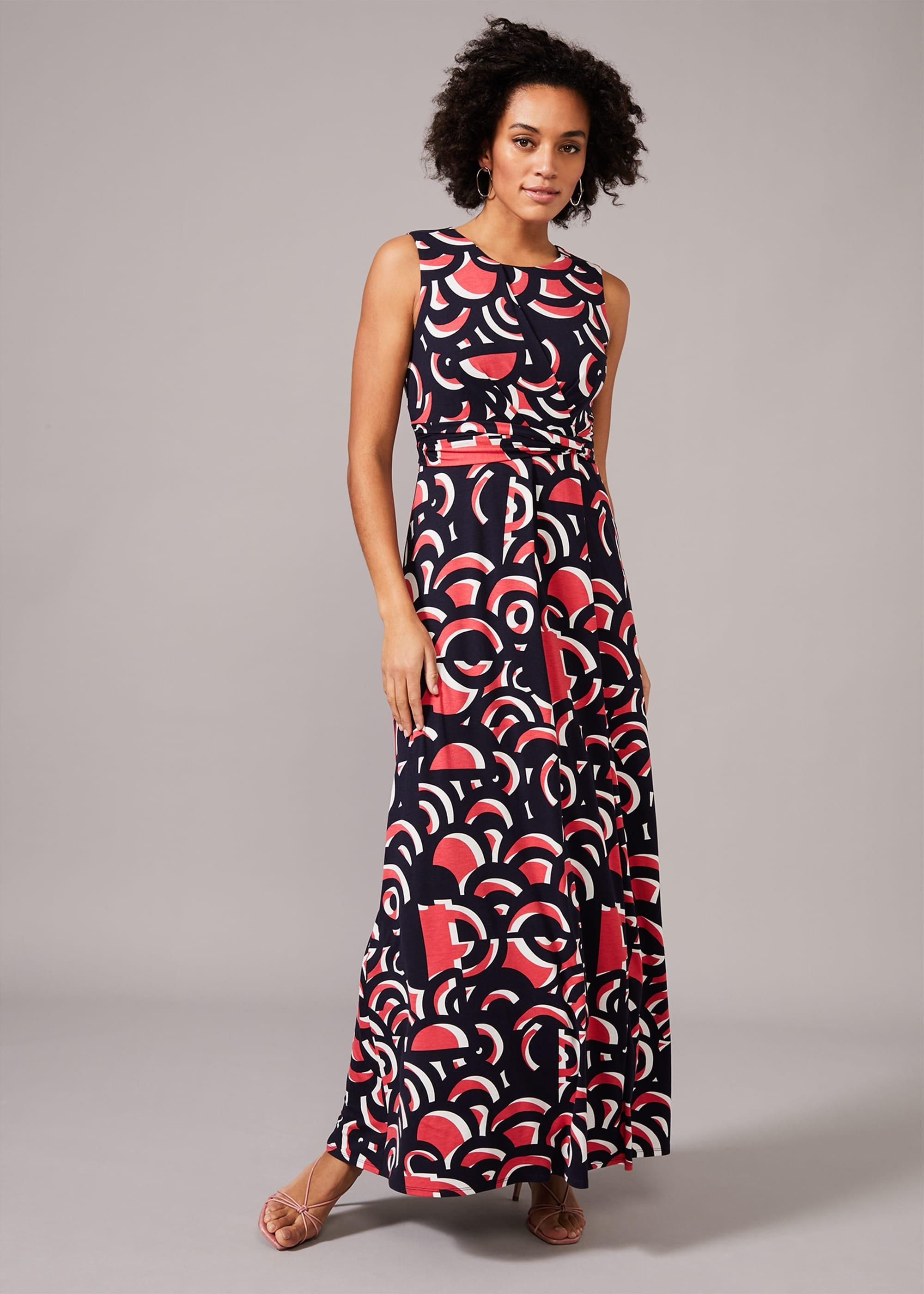 Noriko Swirl Print Maxi Dress