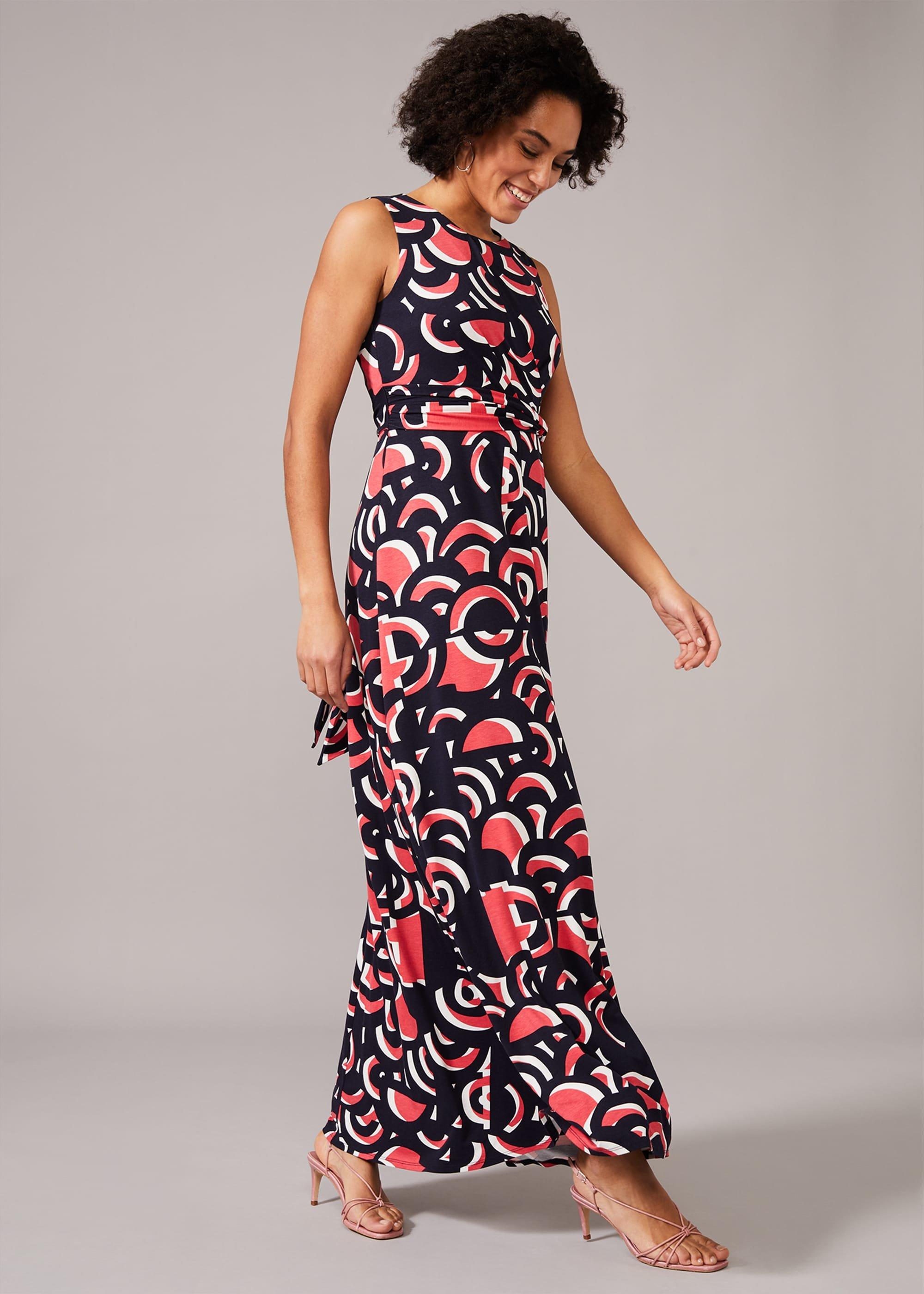 Noriko Swirl Print Maxi Dress