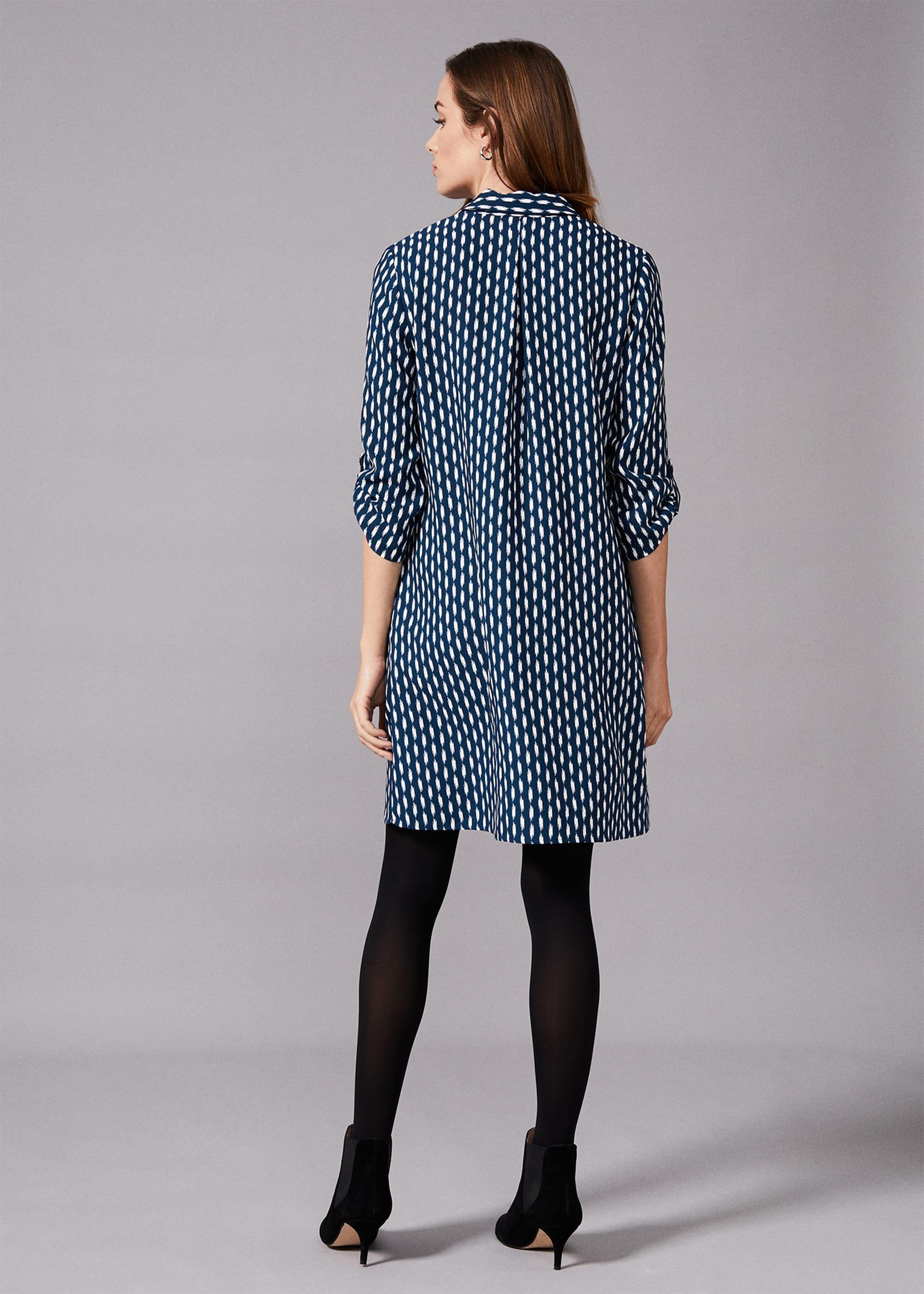 Ikat Printed Shirt Dress