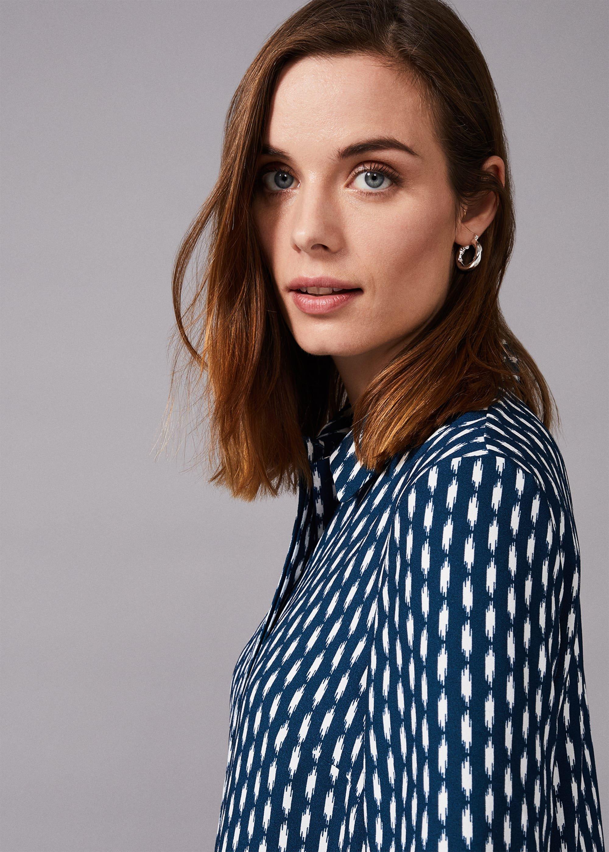 Ikat Printed Shirt Dress