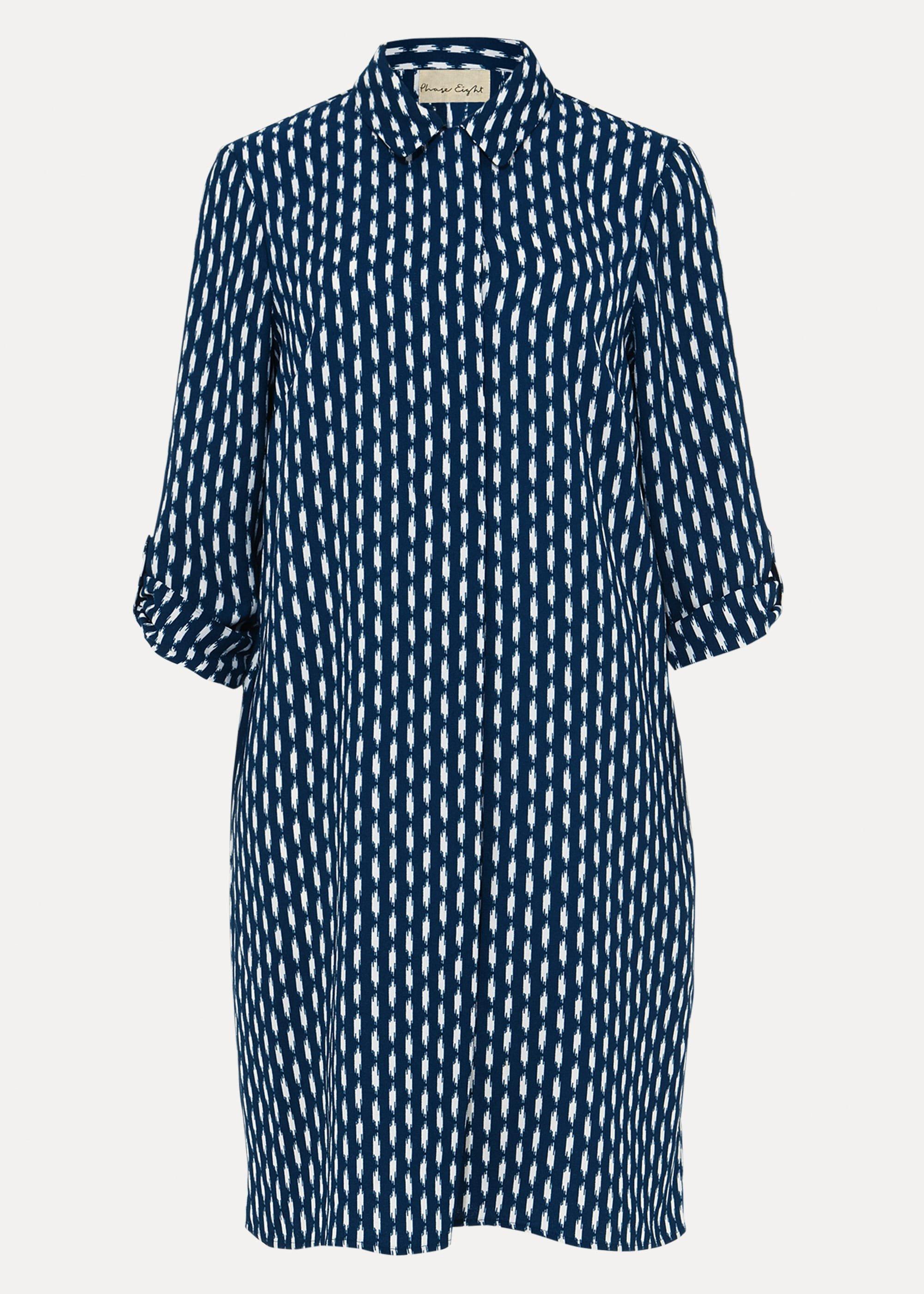Ikat Printed Shirt Dress