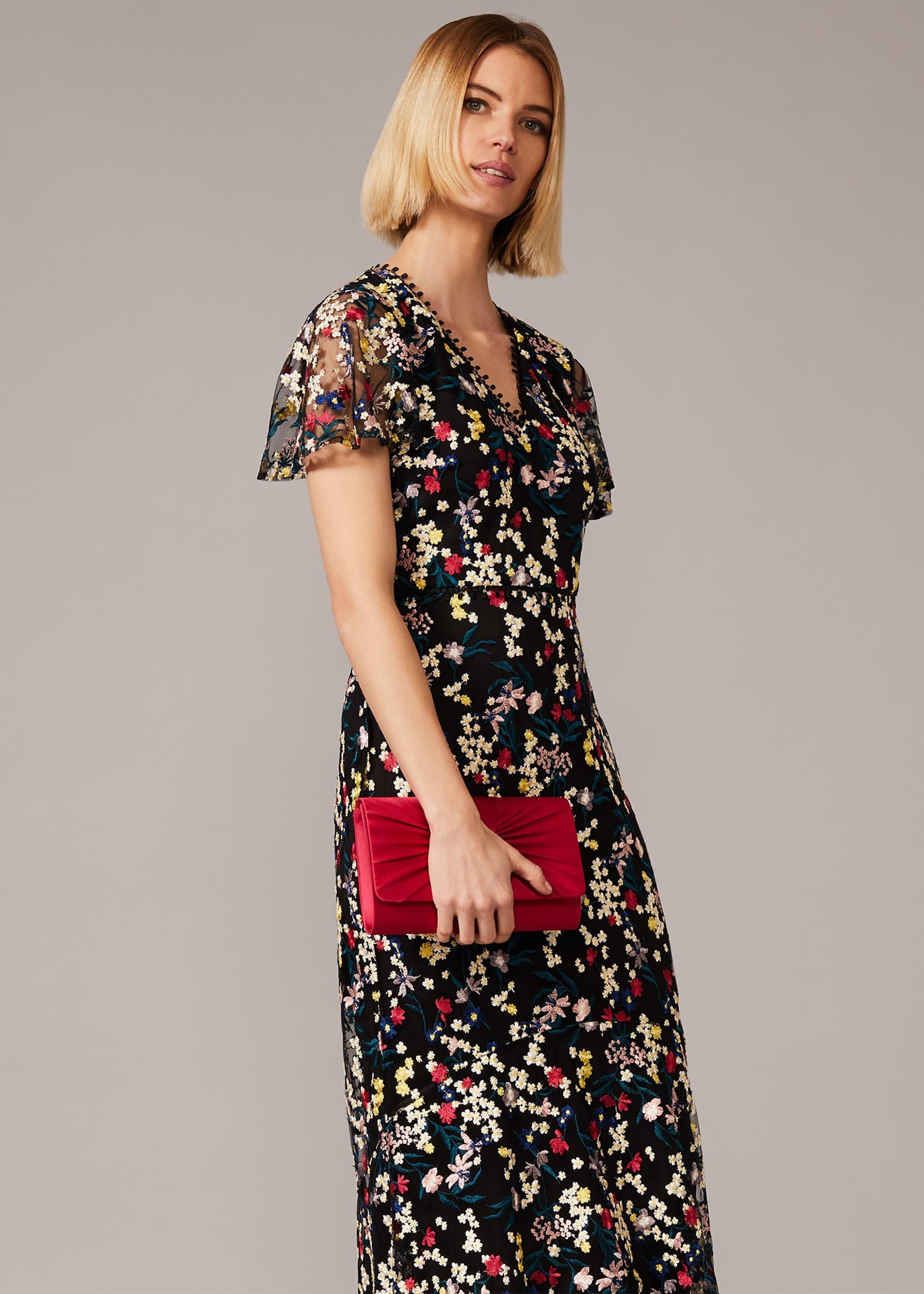 Daiva Embroidered Fishtail Dress