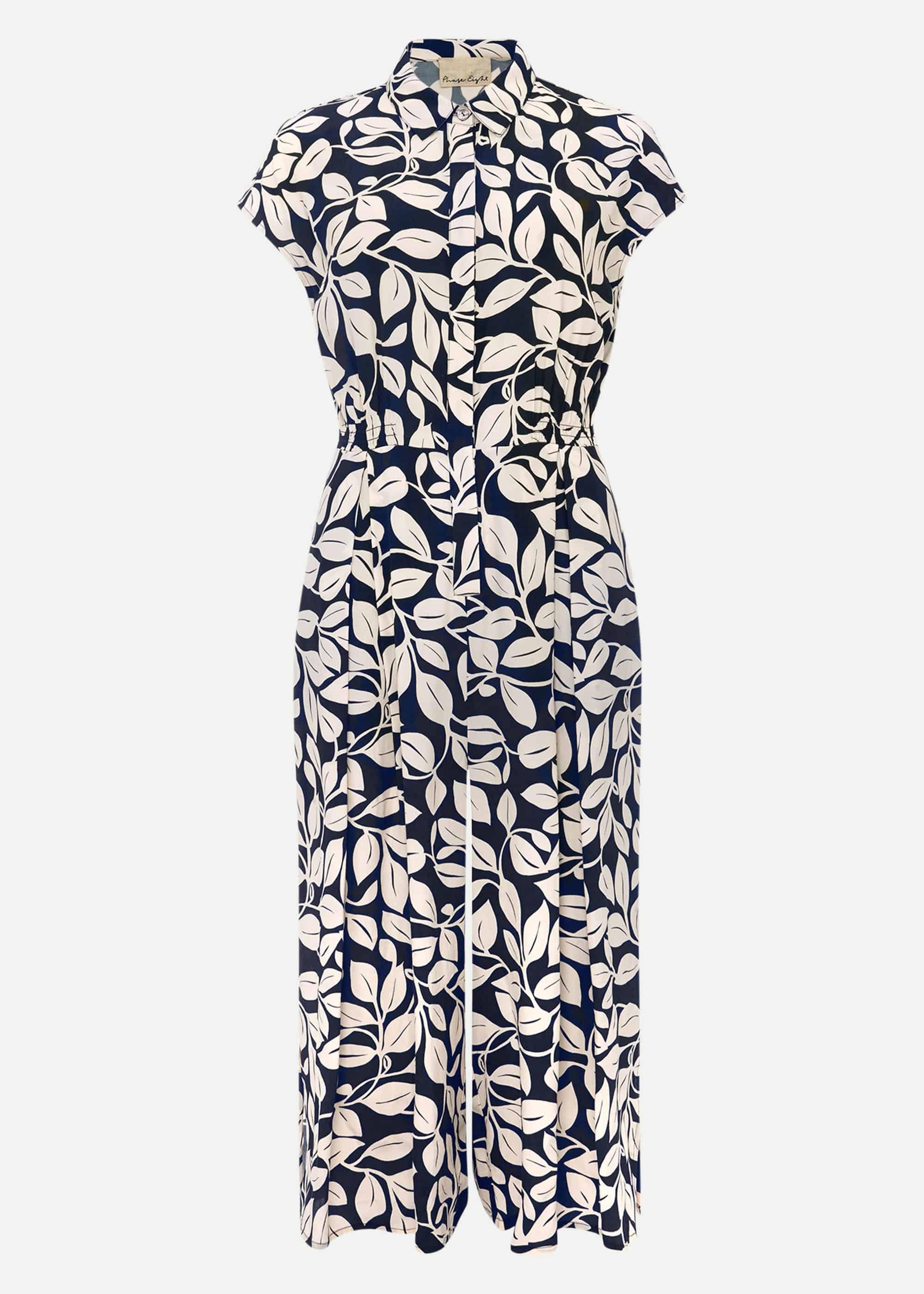 Palm Print Culotte Jumpsuit
