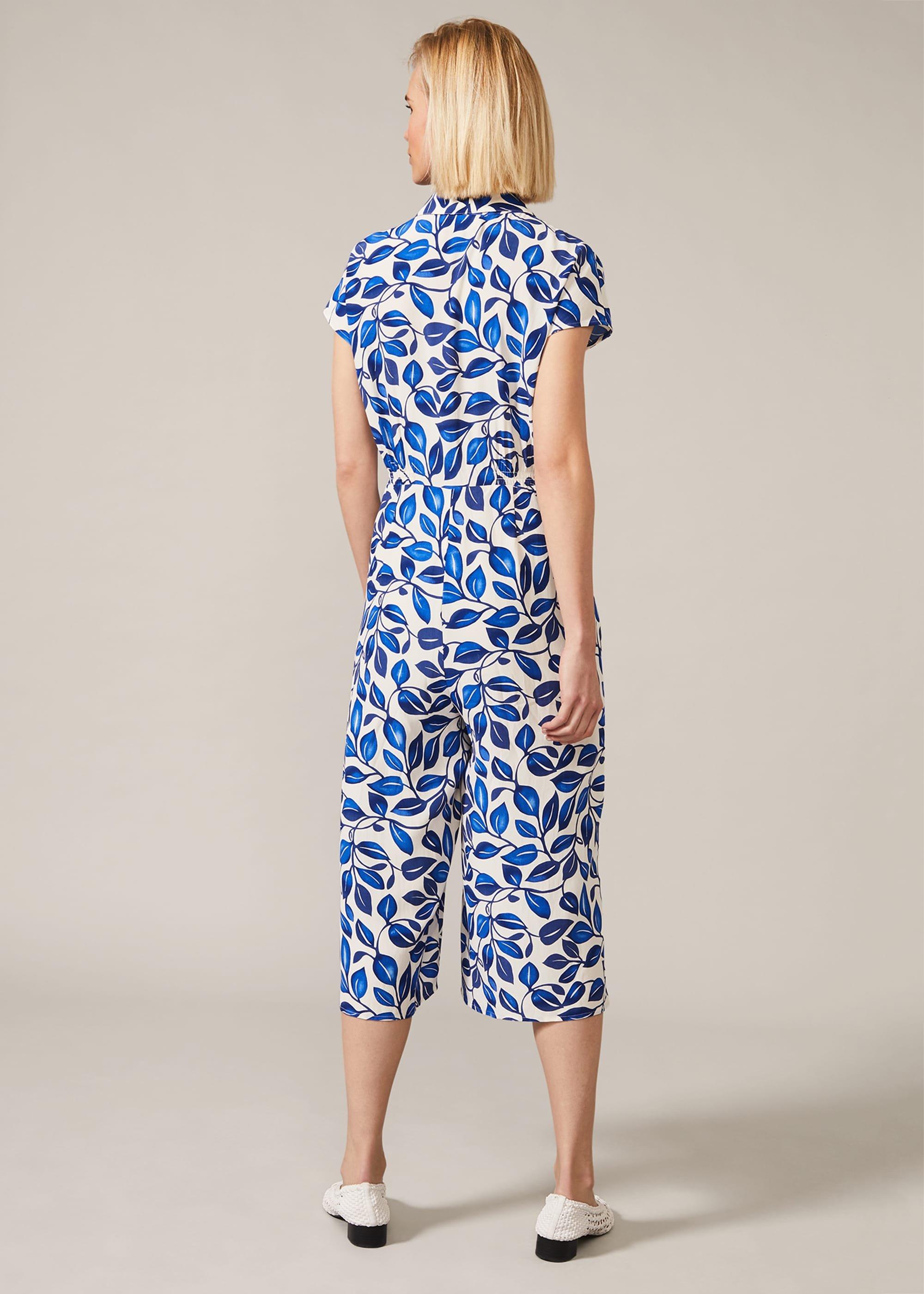 Palm Print Culotte Jumpsuit