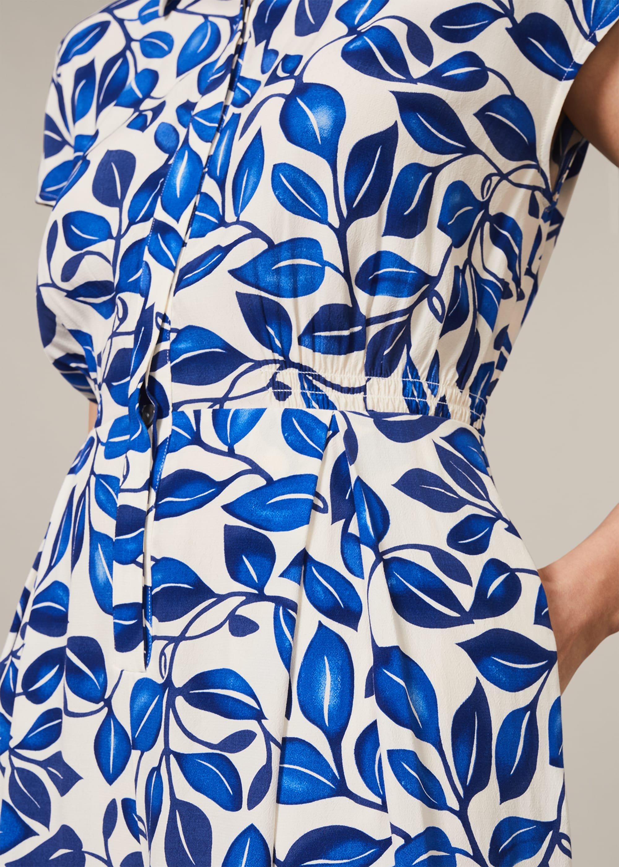 Palm Print Culotte Jumpsuit