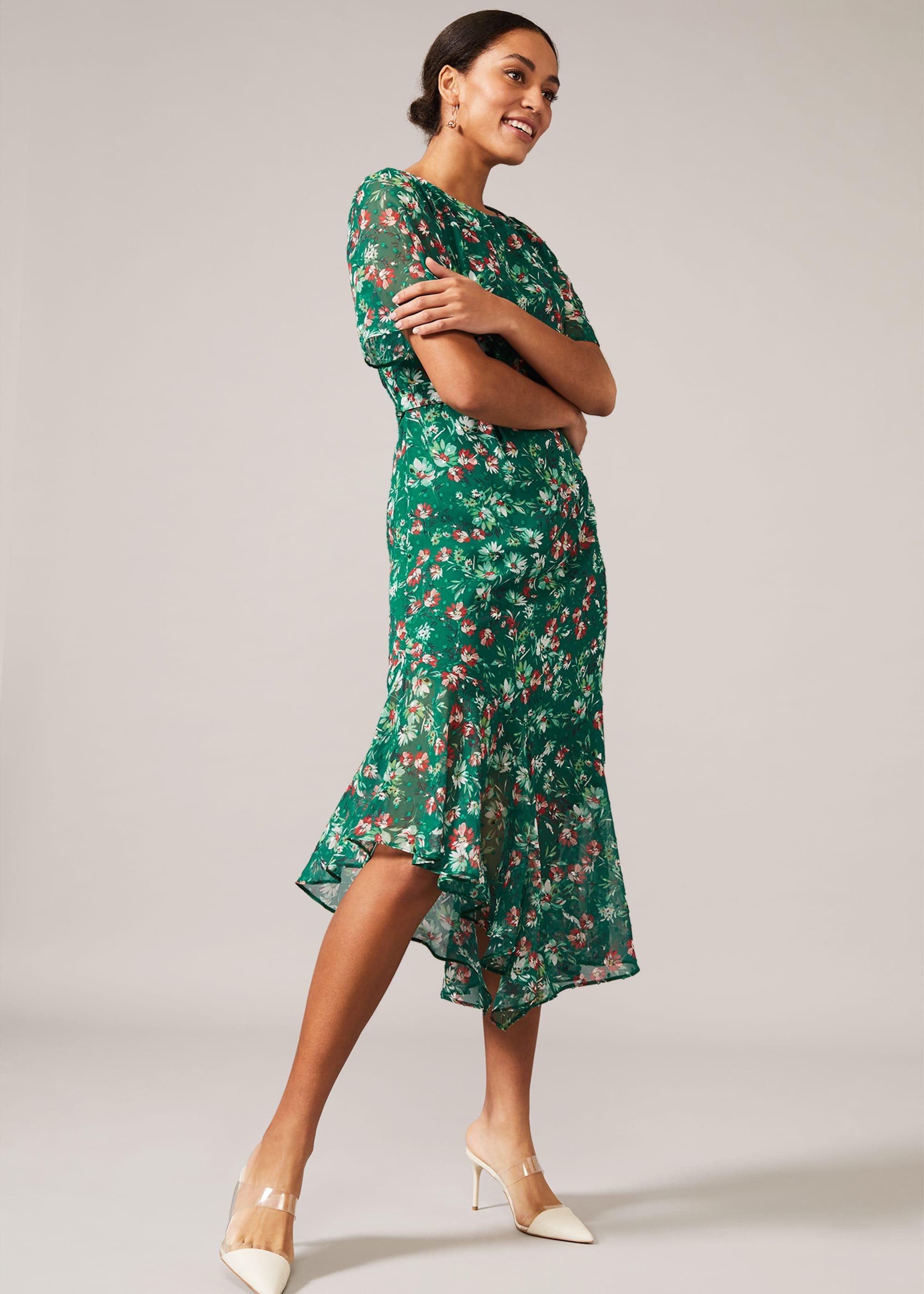 Coralee Textured Floral Dress