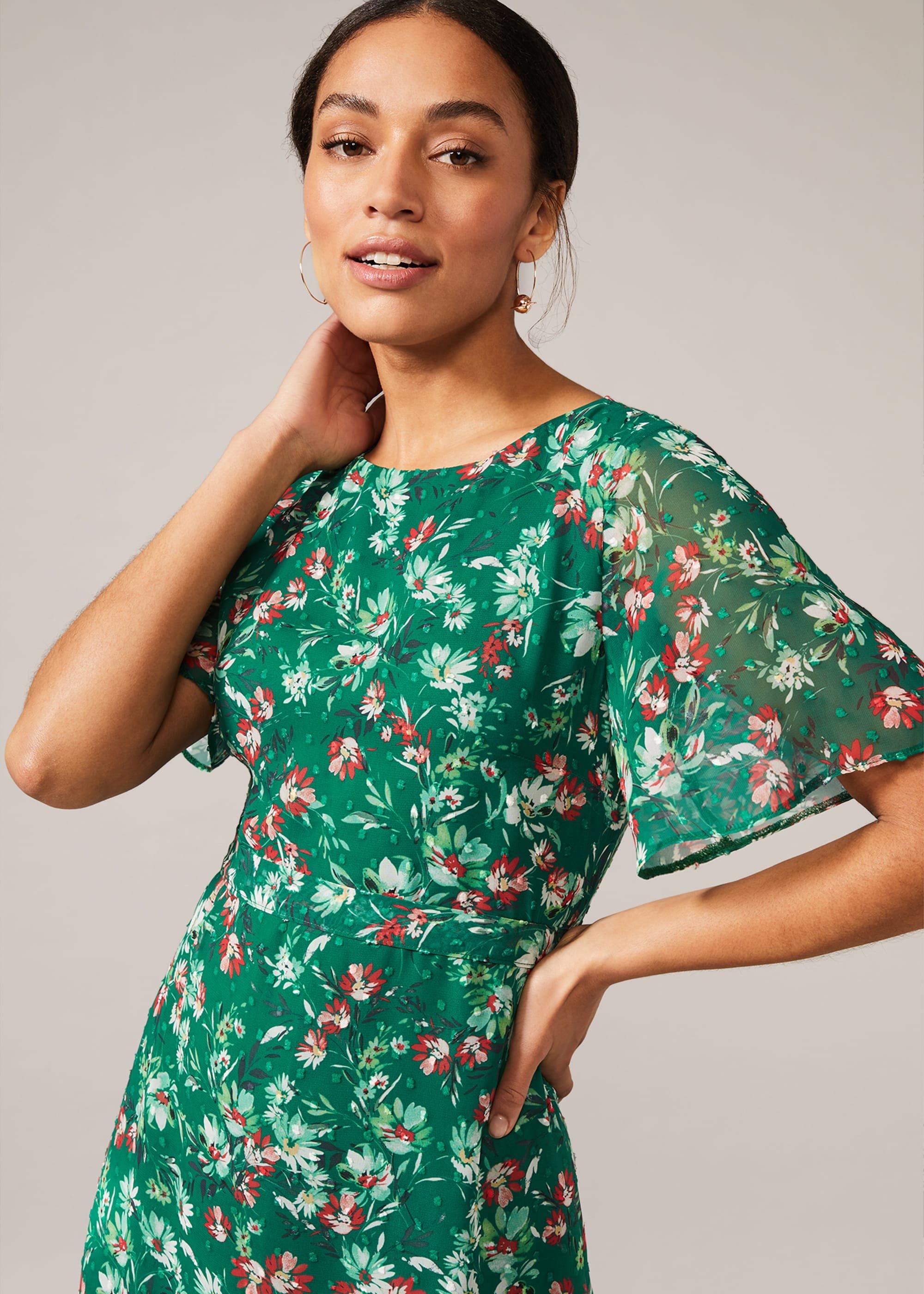 Coralee Textured Floral Dress