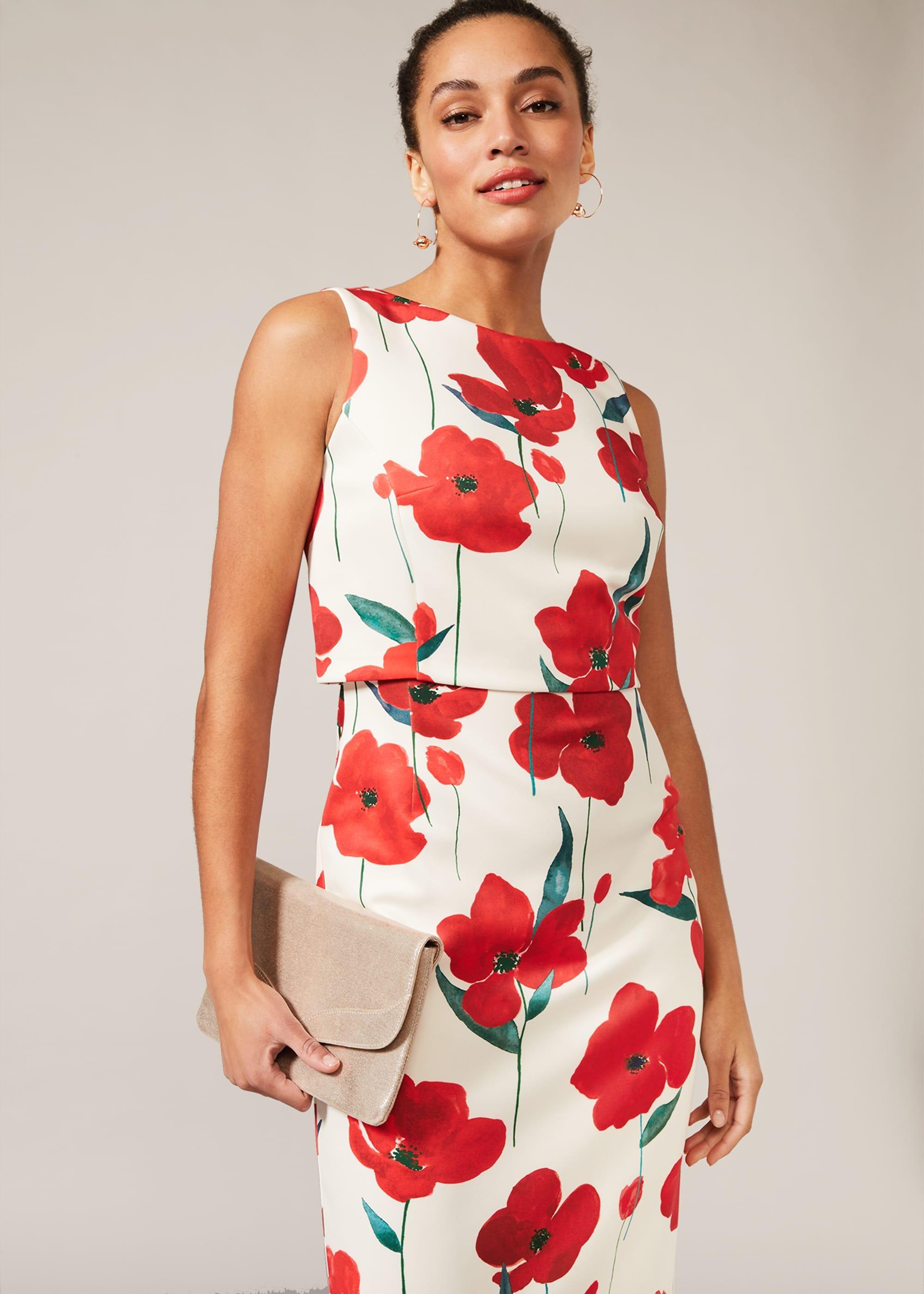 Lou-Poppy Floral Scuba Dress