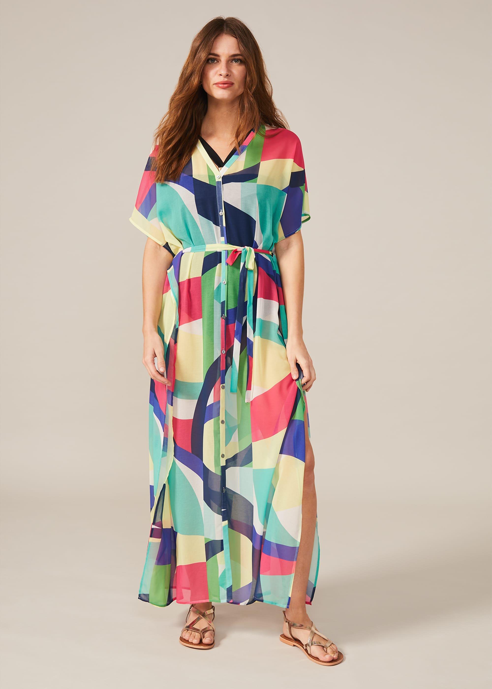 Sedina Abstract Print Maxi Kaftan