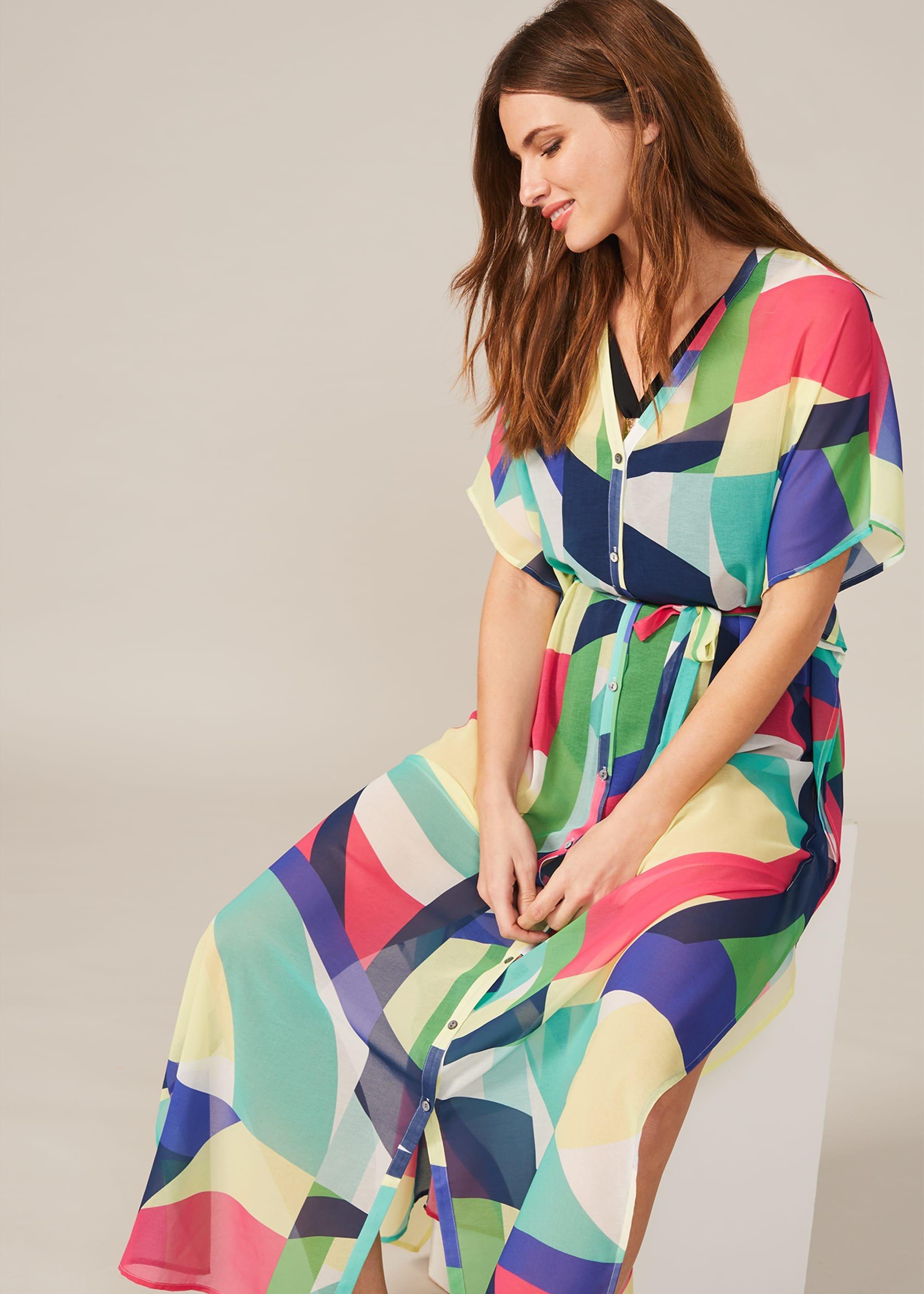 Sedina Abstract Print Maxi Kaftan