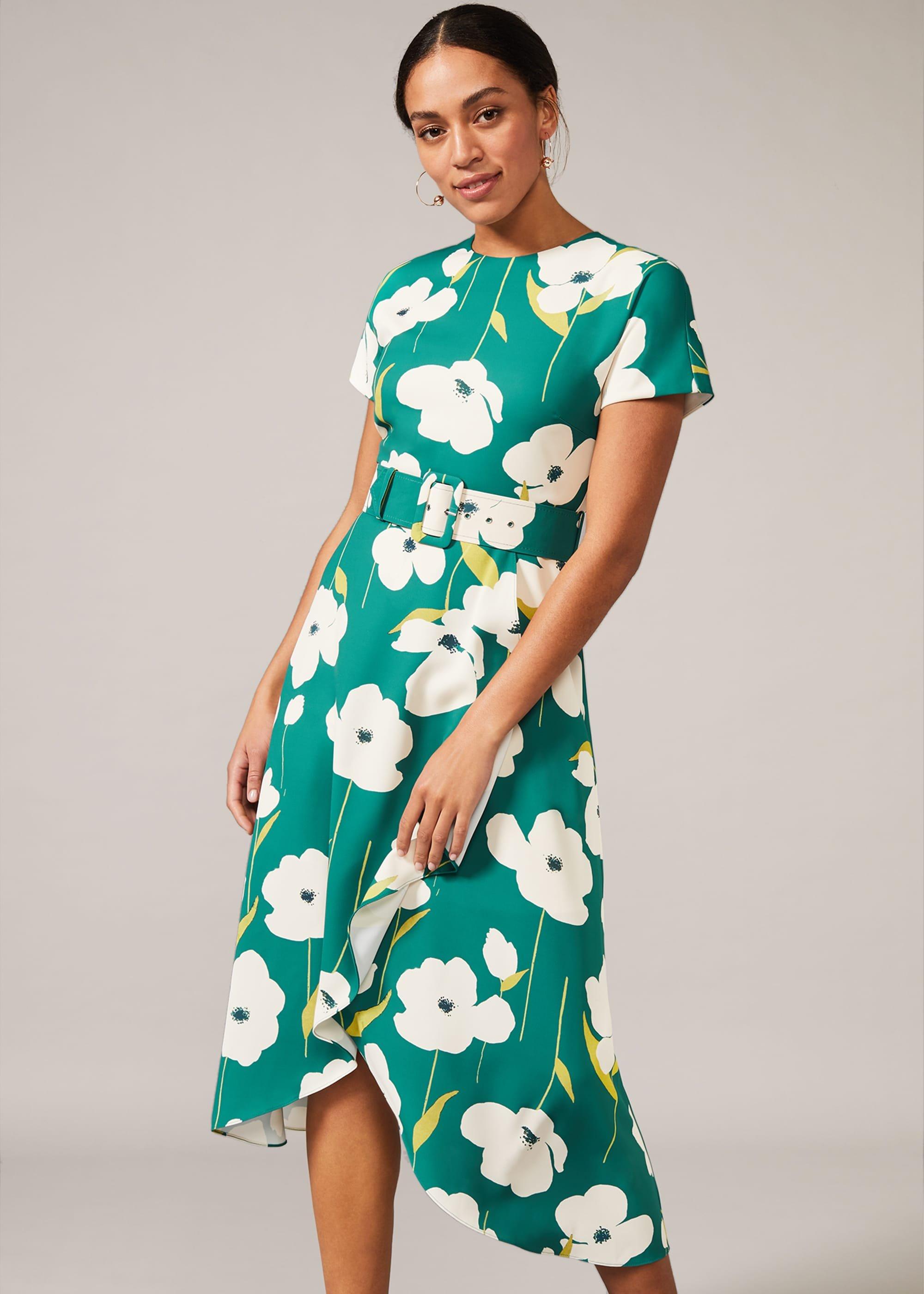 Lou-Poppy Frill Midi Dress