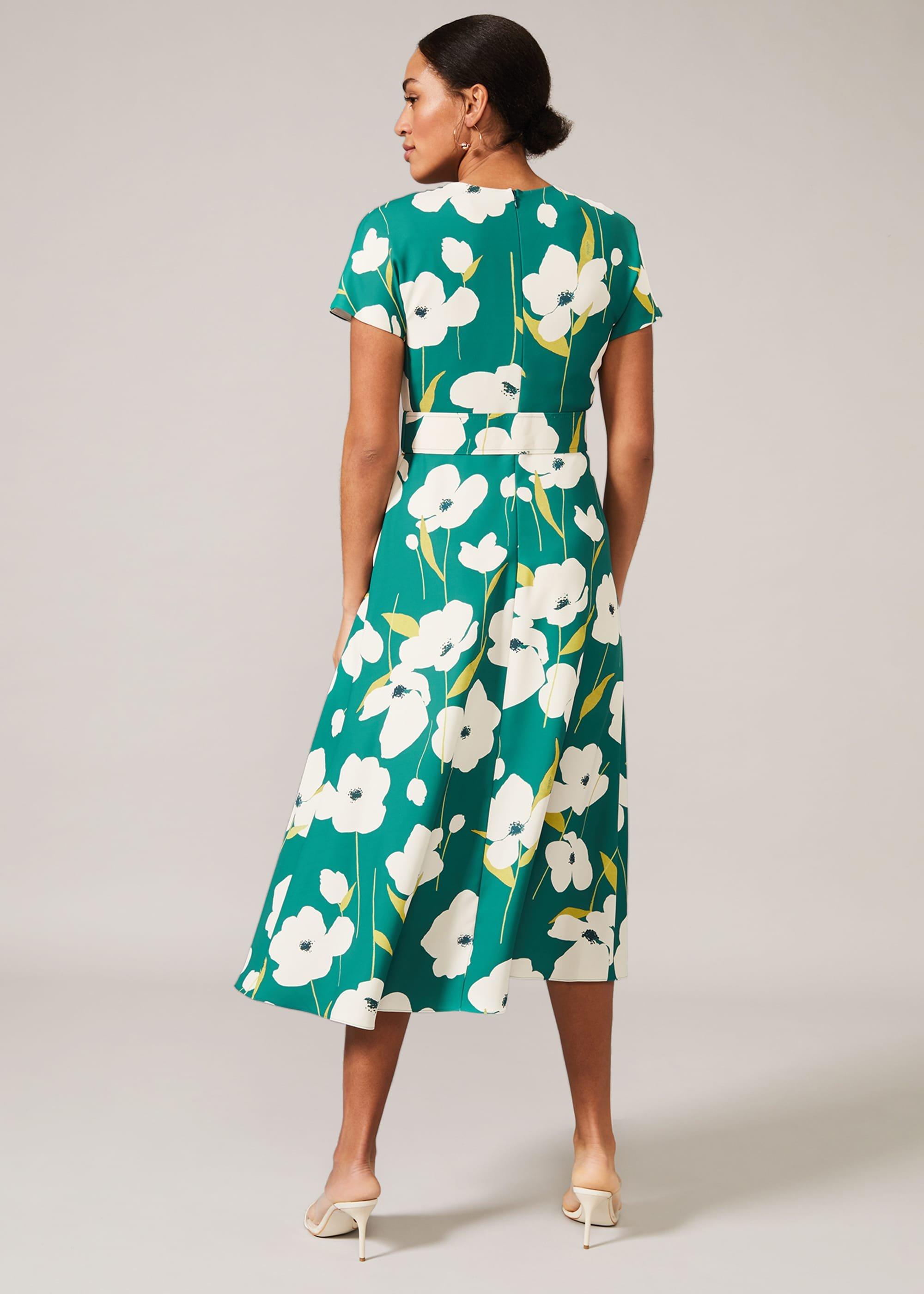 Lou-Poppy Frill Midi Dress