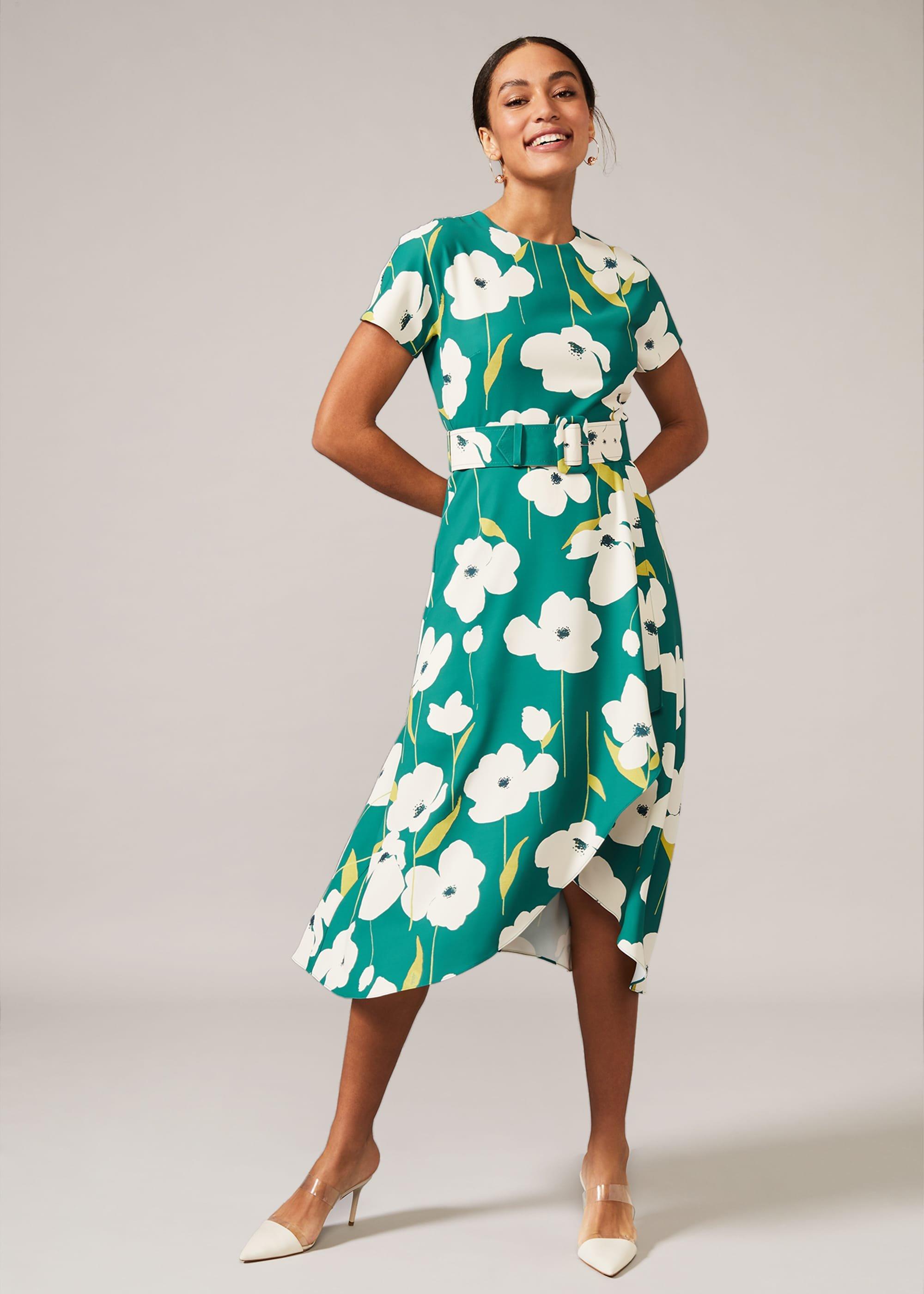 Lou-Poppy Frill Midi Dress