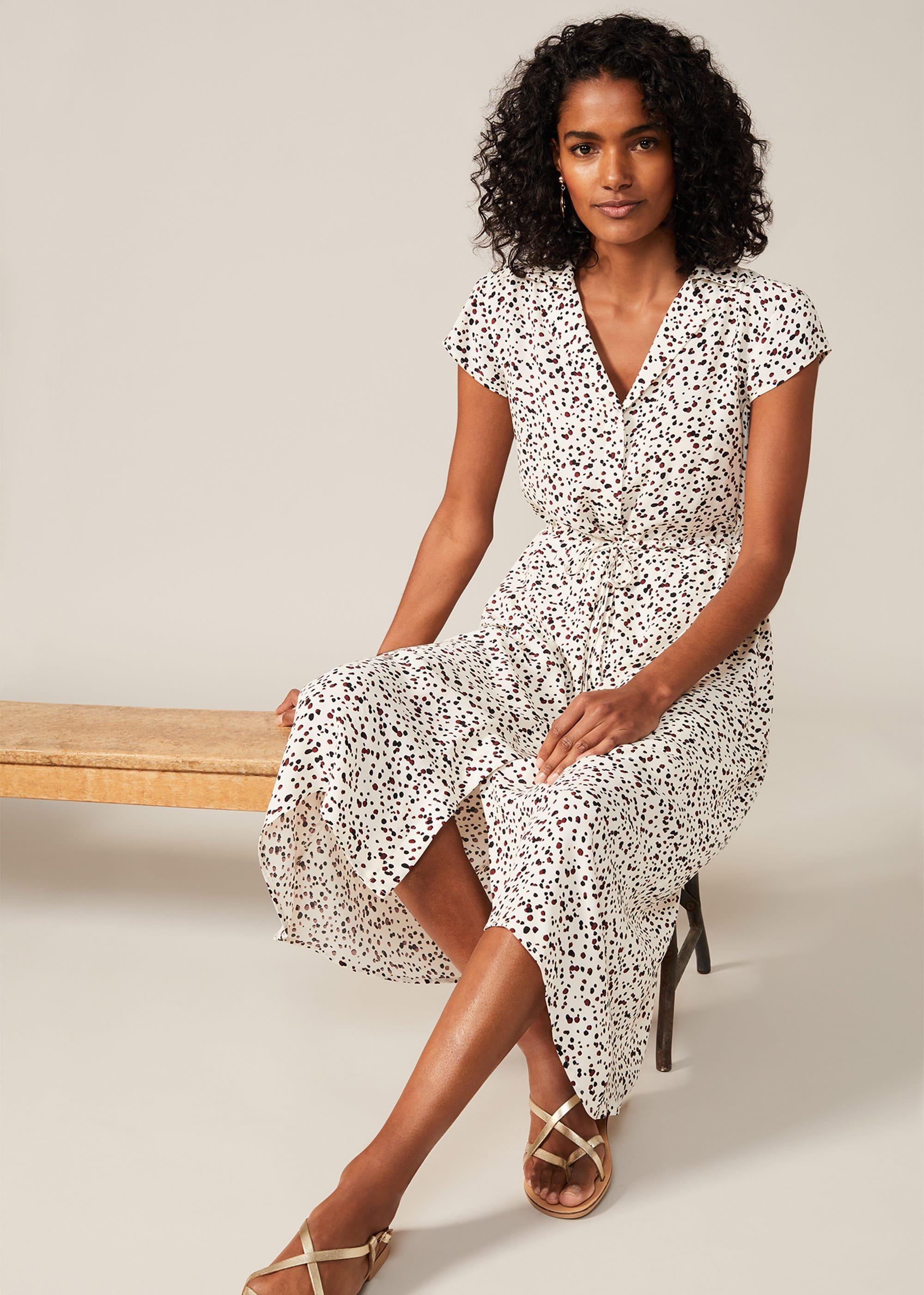 Afia Hemdblusenkleid mit Bl&uuml;mchenmuster