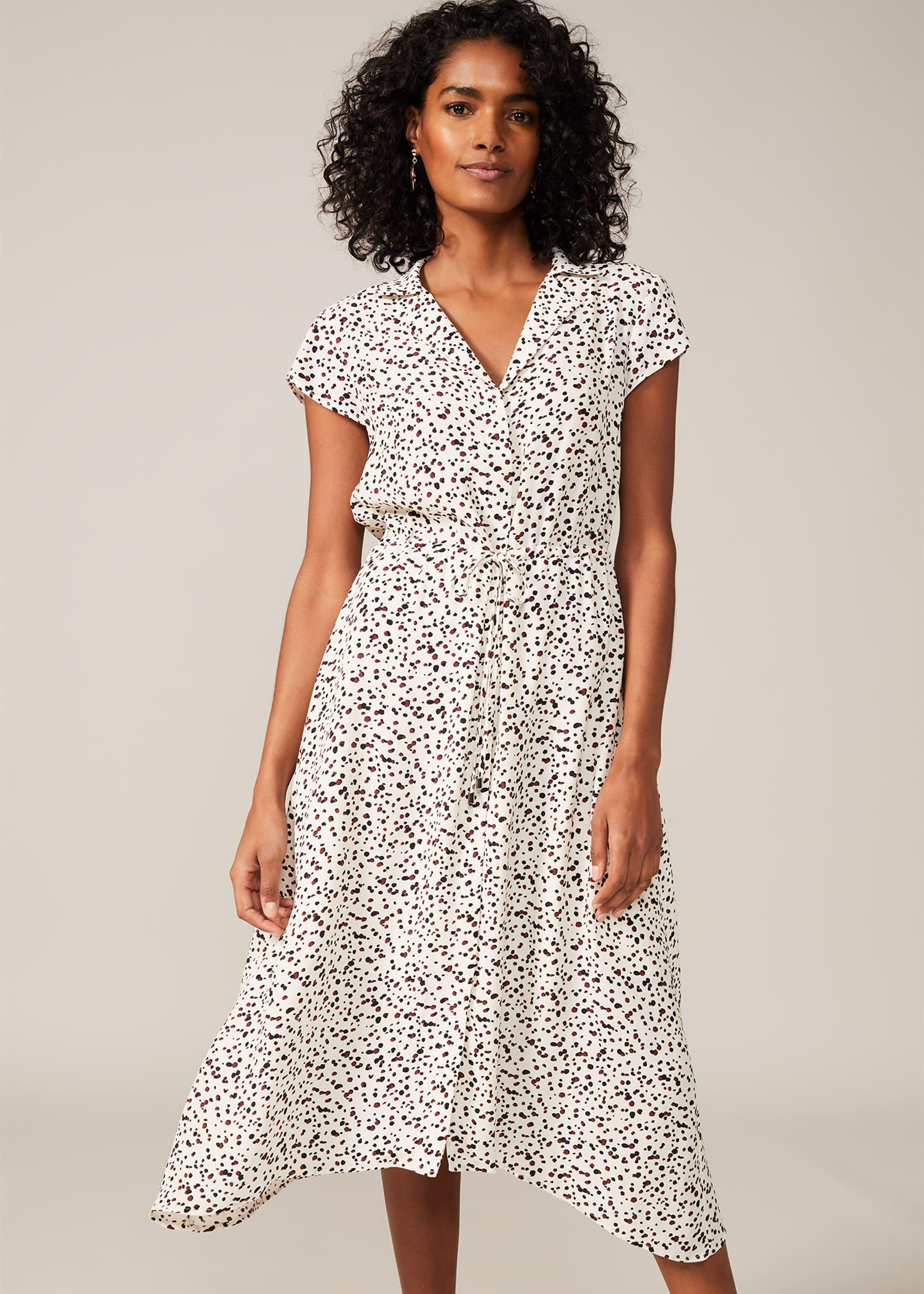 Afia Ditsy Spot Shirt Dress