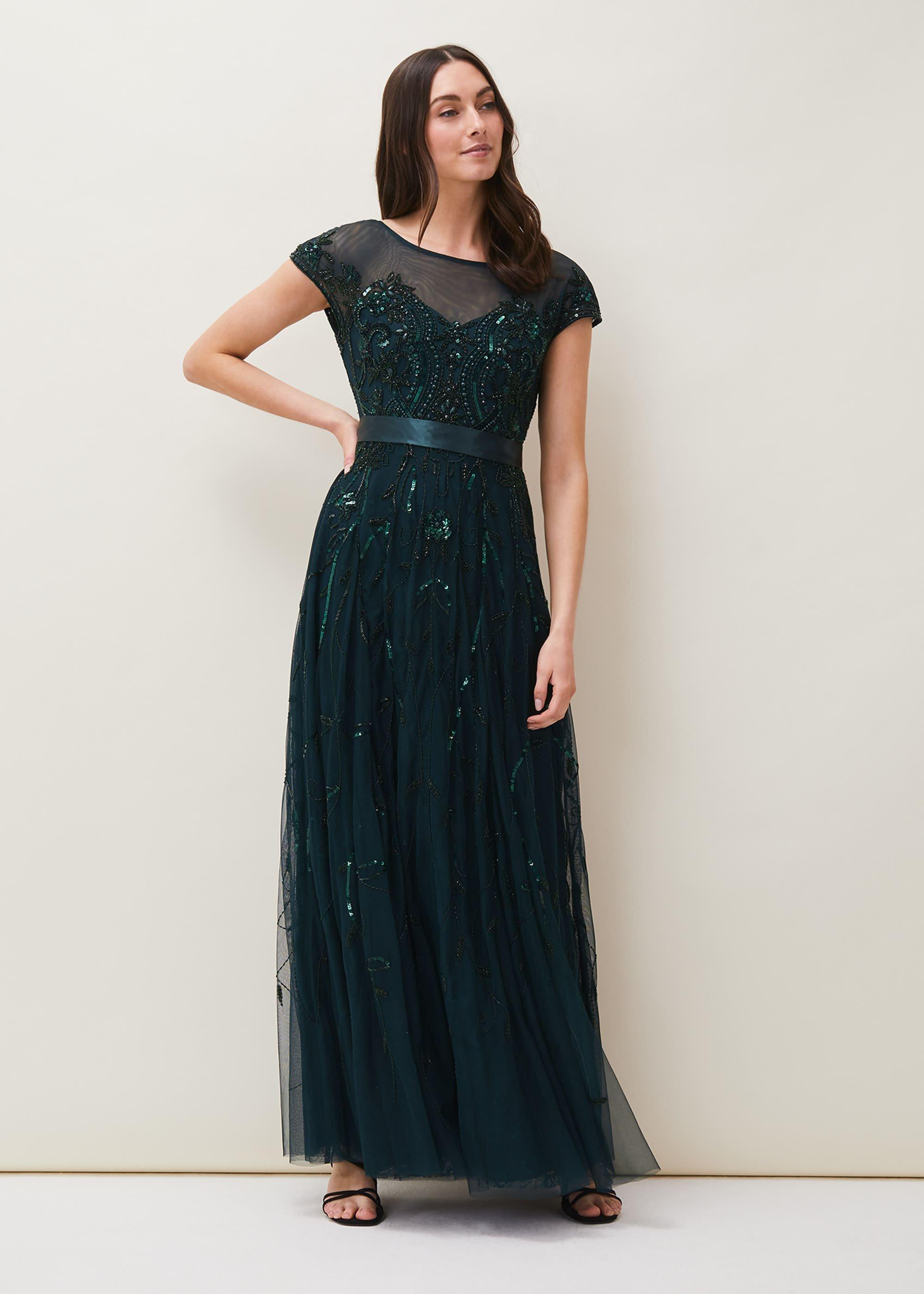 Renee Beaded Tulle Dress