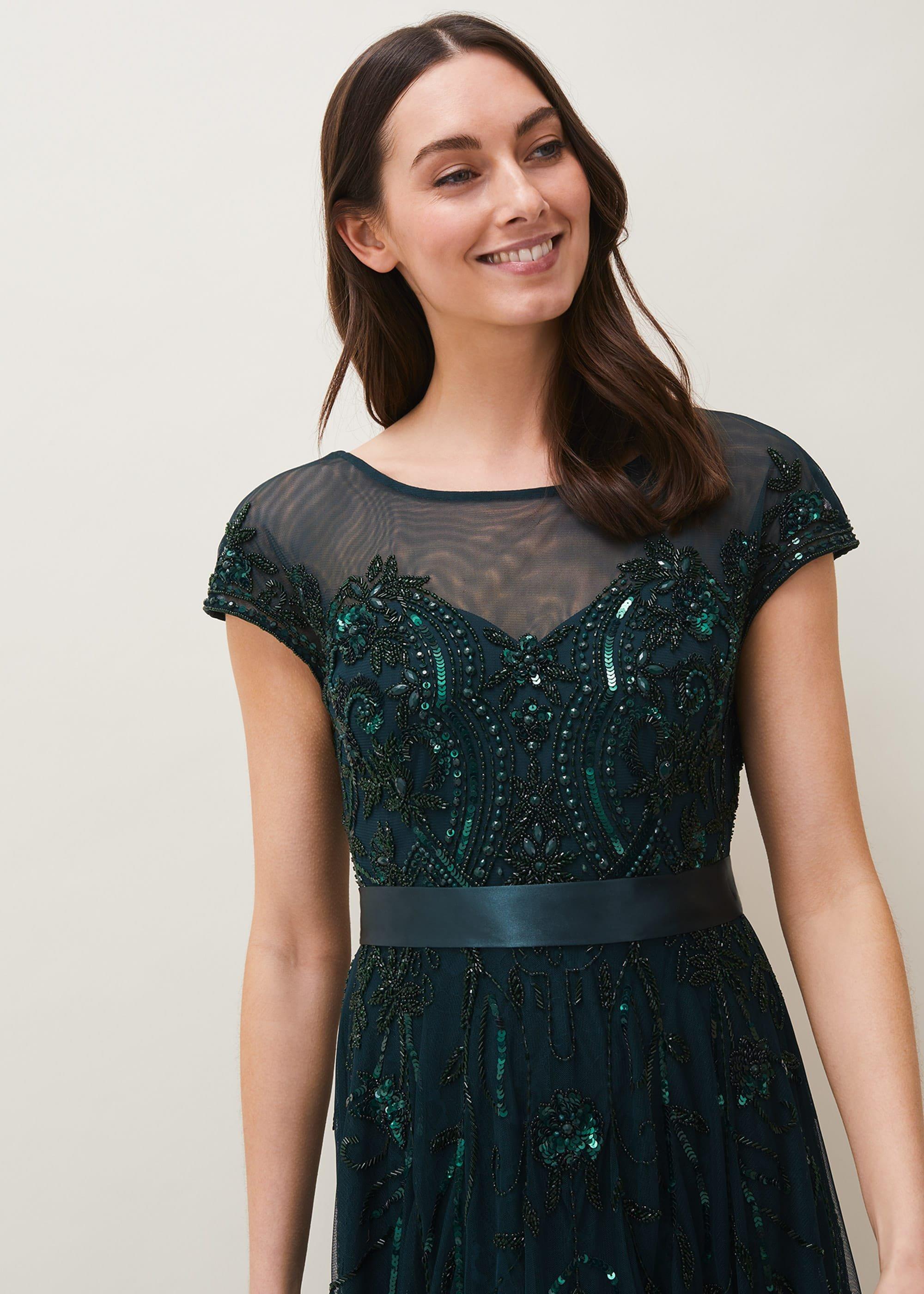 Renee Beaded Tulle Dress