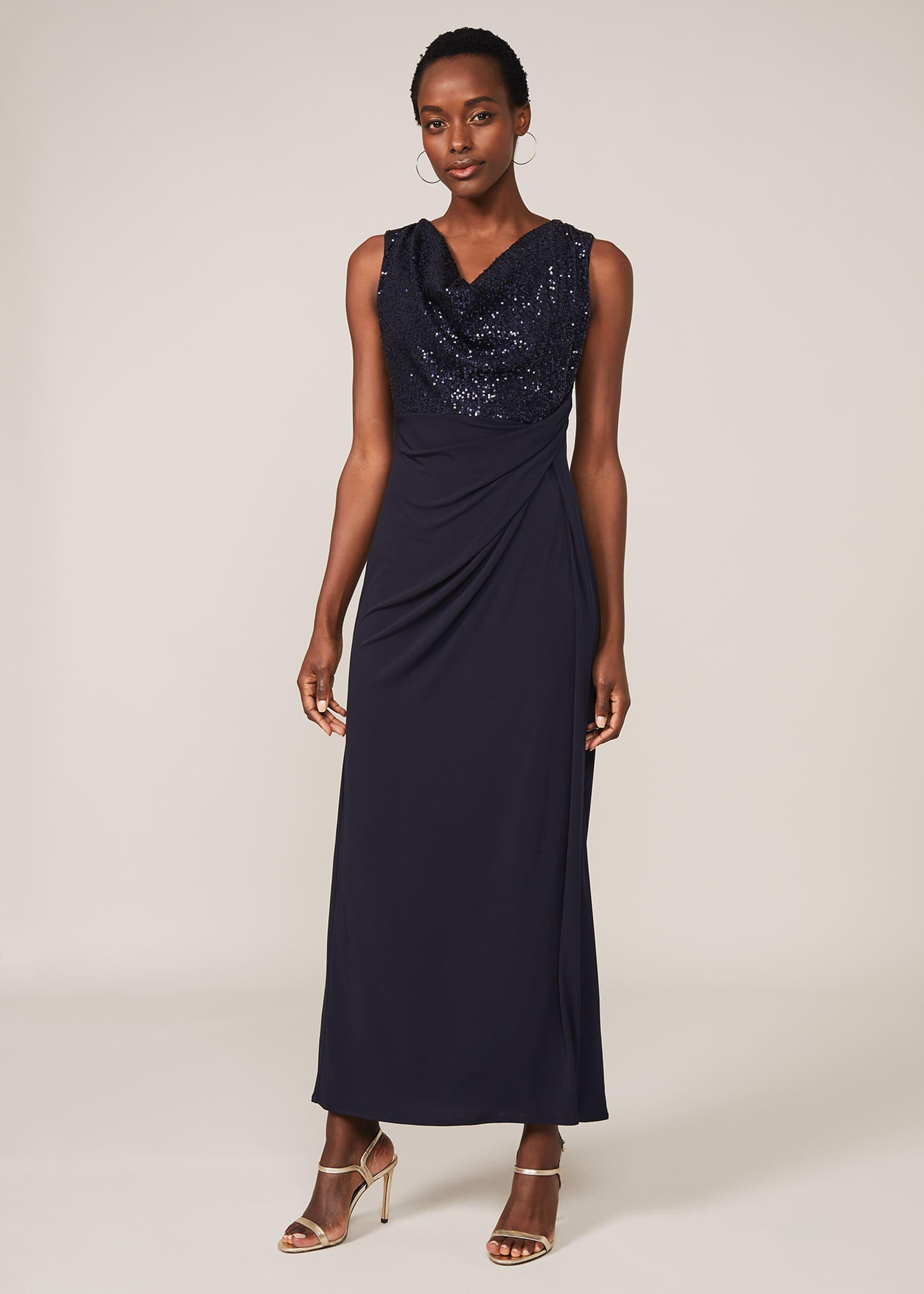 Wanda Sequin Cowl Maxi Dress