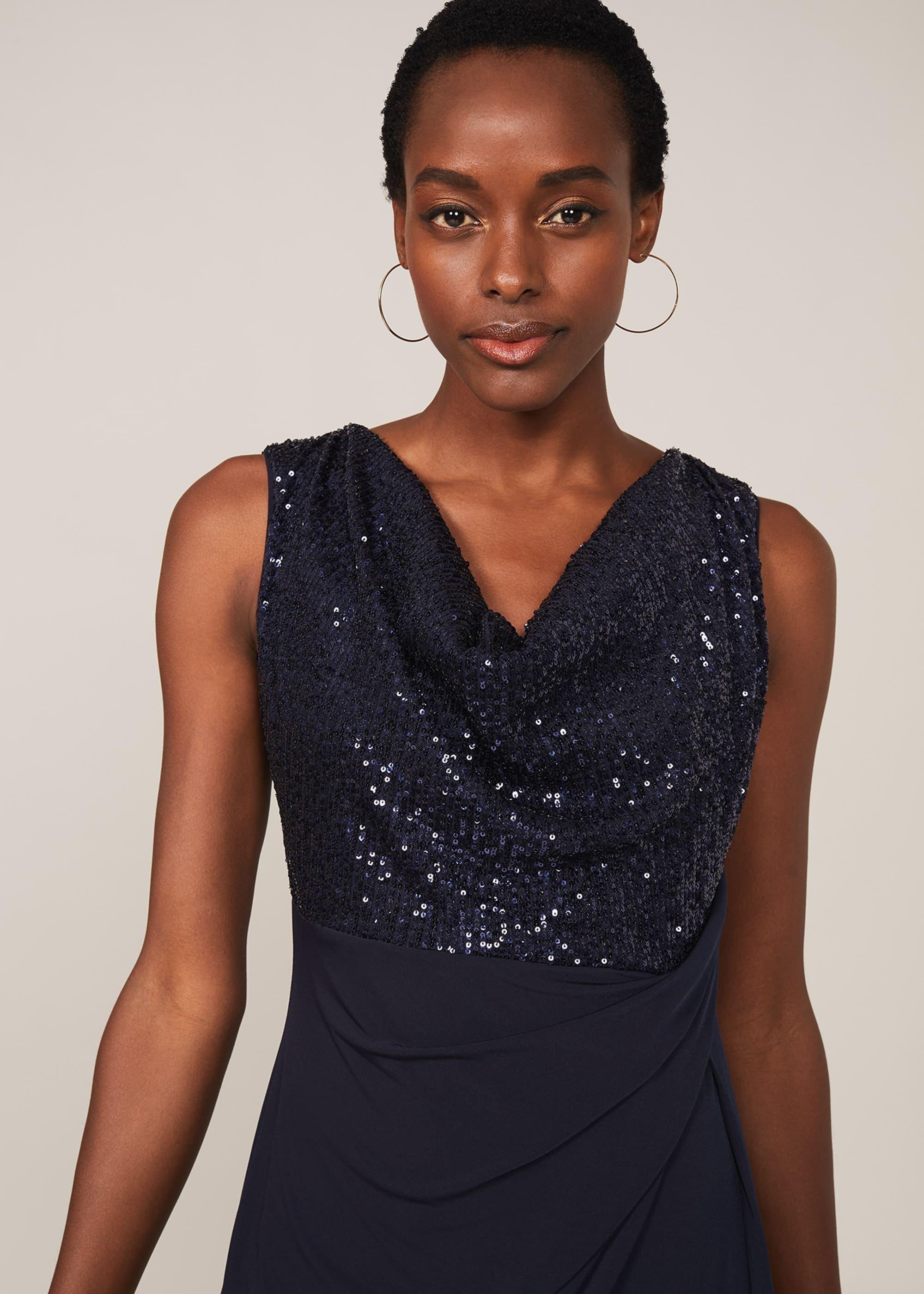 Wanda Sequin Cowl Maxi Dress