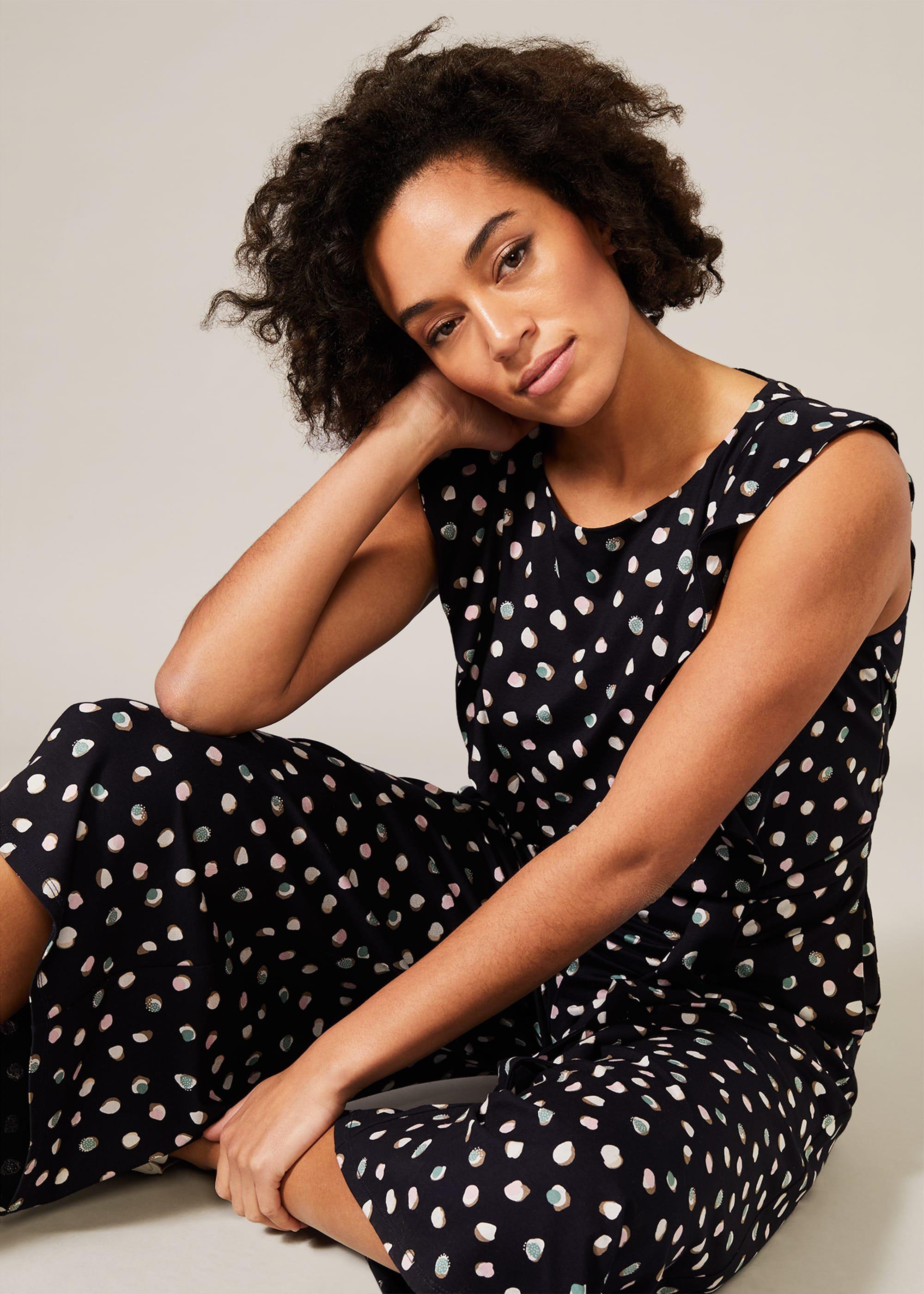 Electra Ditsy Spot Print Jumpsuit