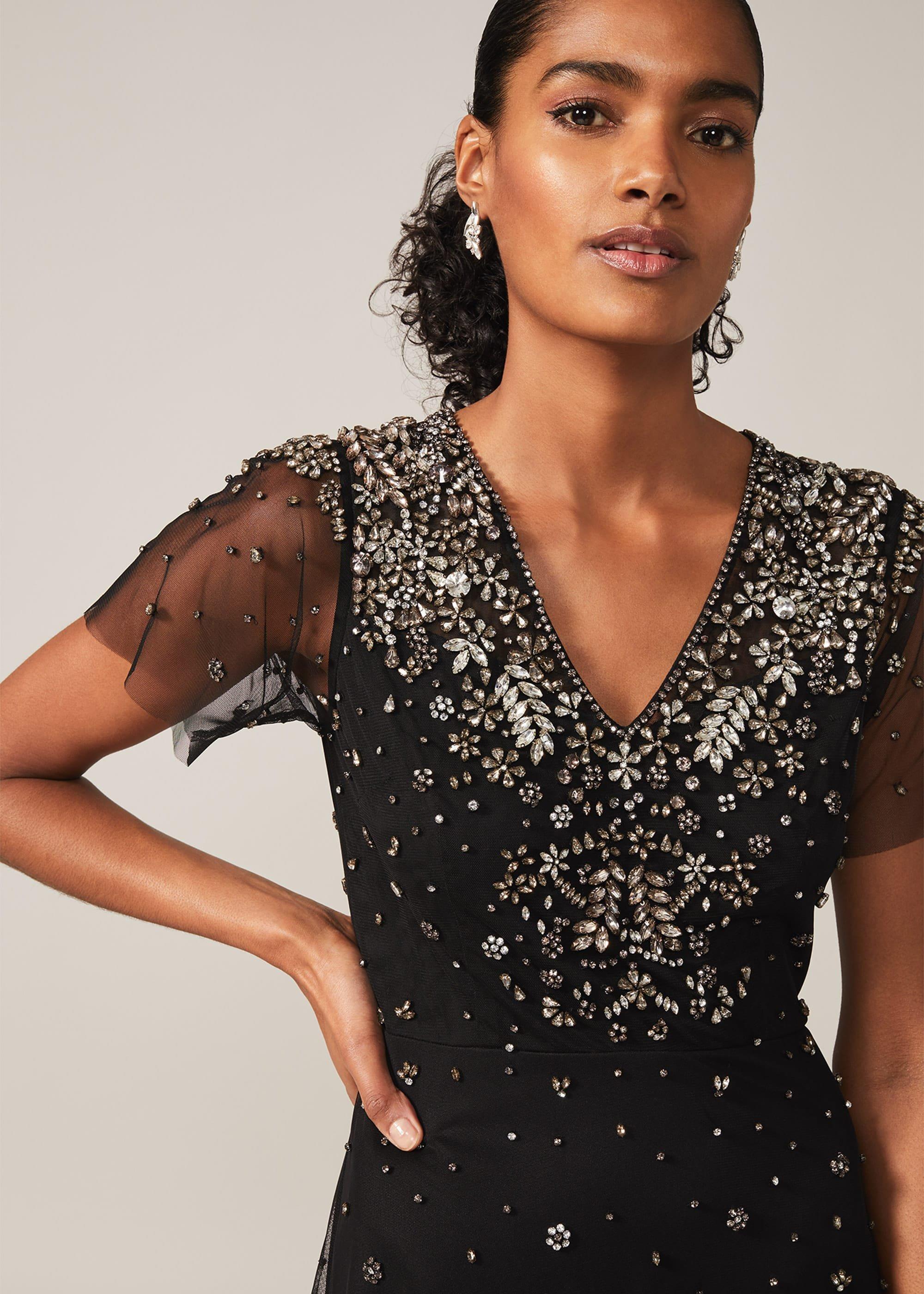 Pascale Jewelled Tulle Dress