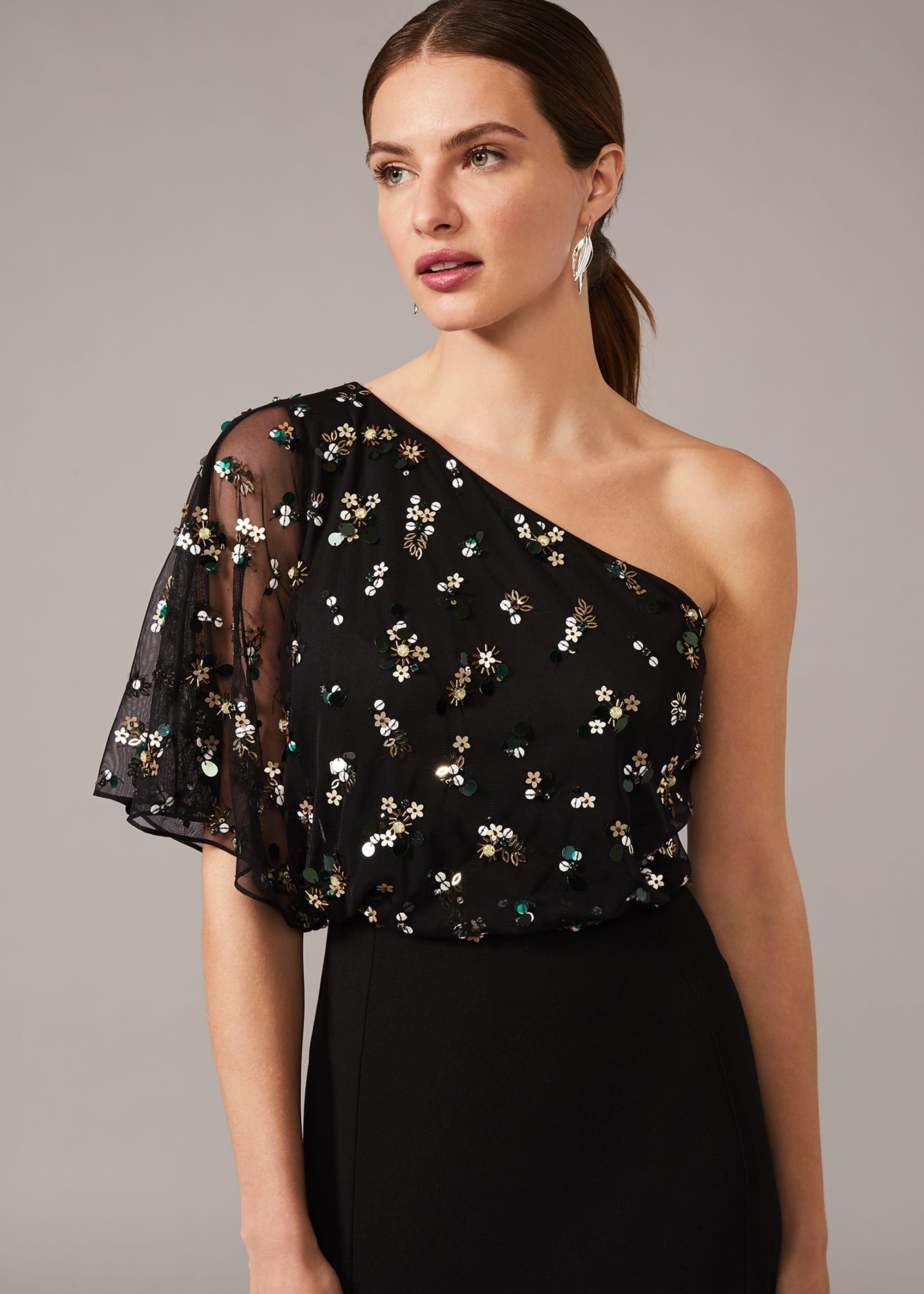 Adele Sequinned One Shoulder Dress