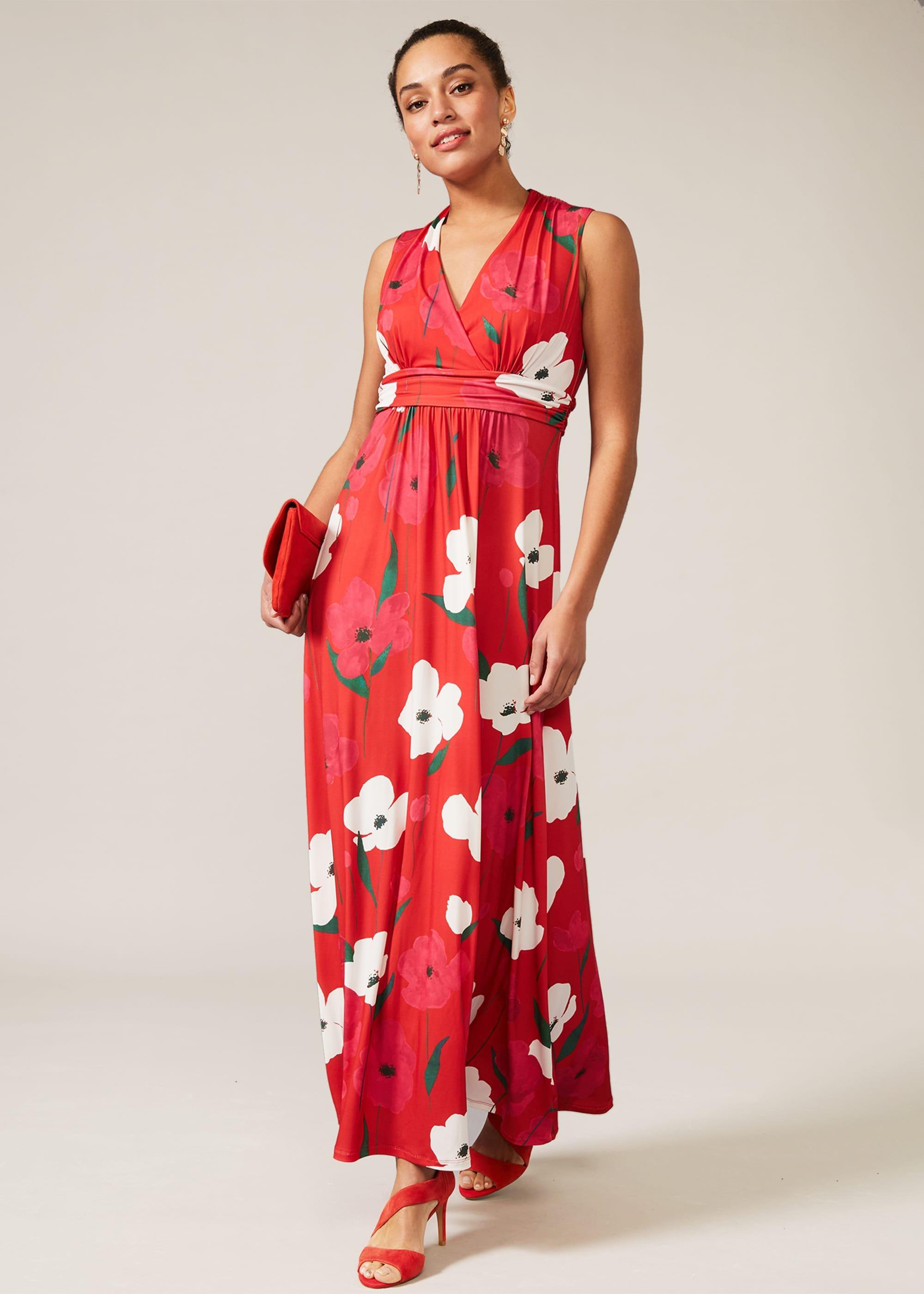 phase eight red poppy dress Lou-Poppy Floral Jersey Maxi Dress
