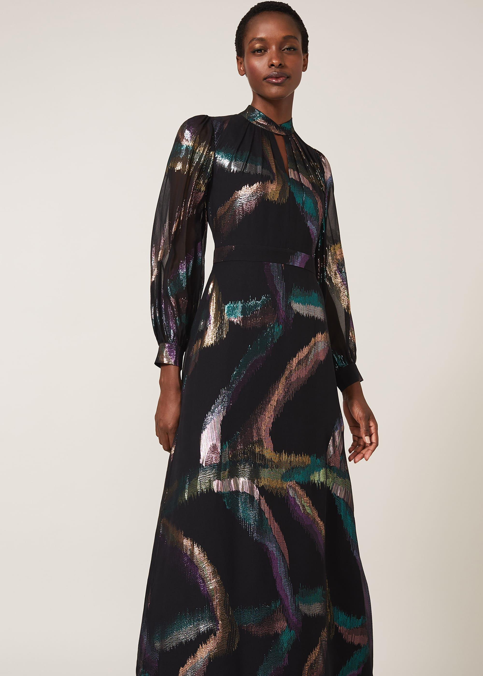 Kaylani Silk Jacquard Dress