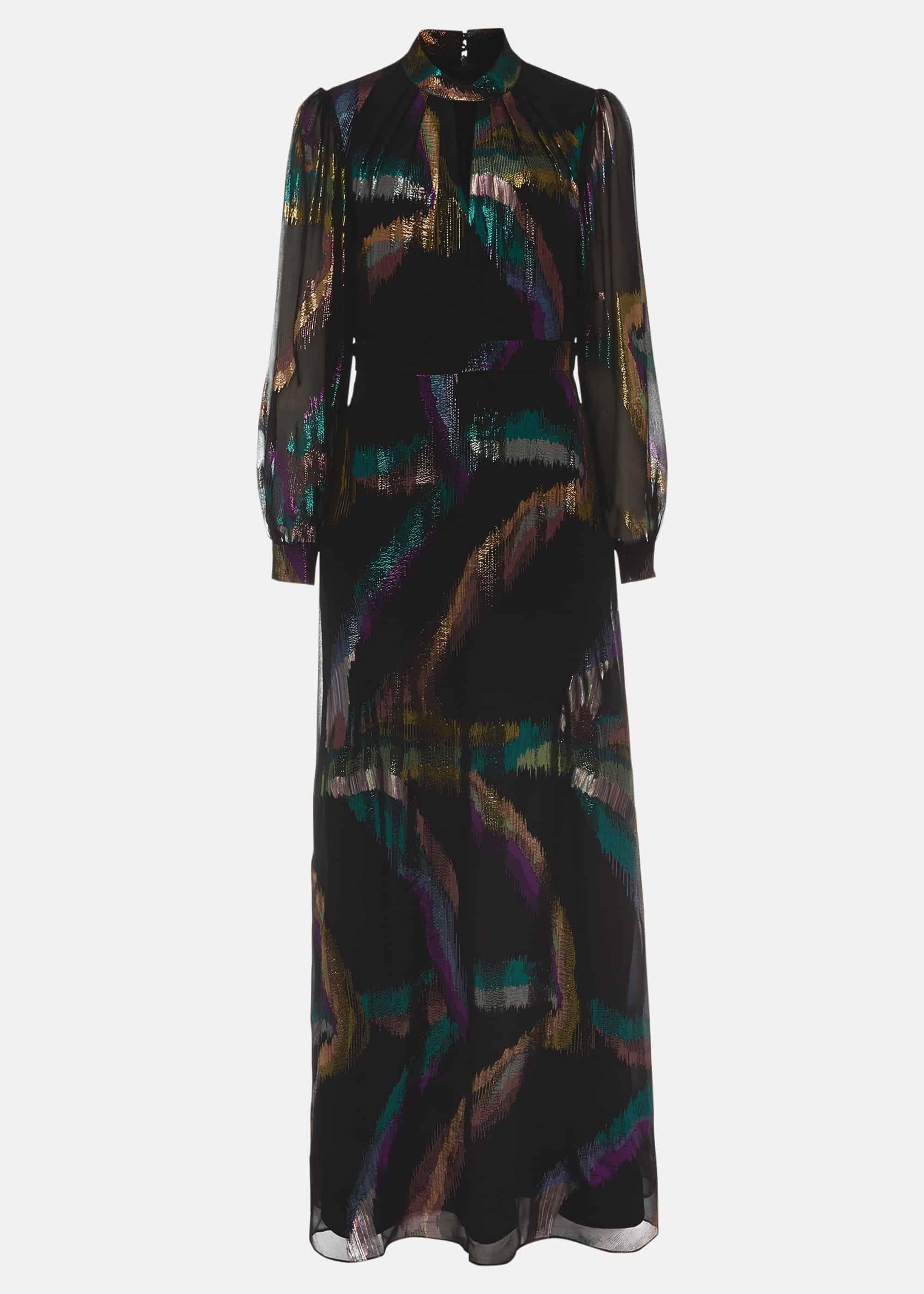 Kaylani Silk Jacquard Dress
