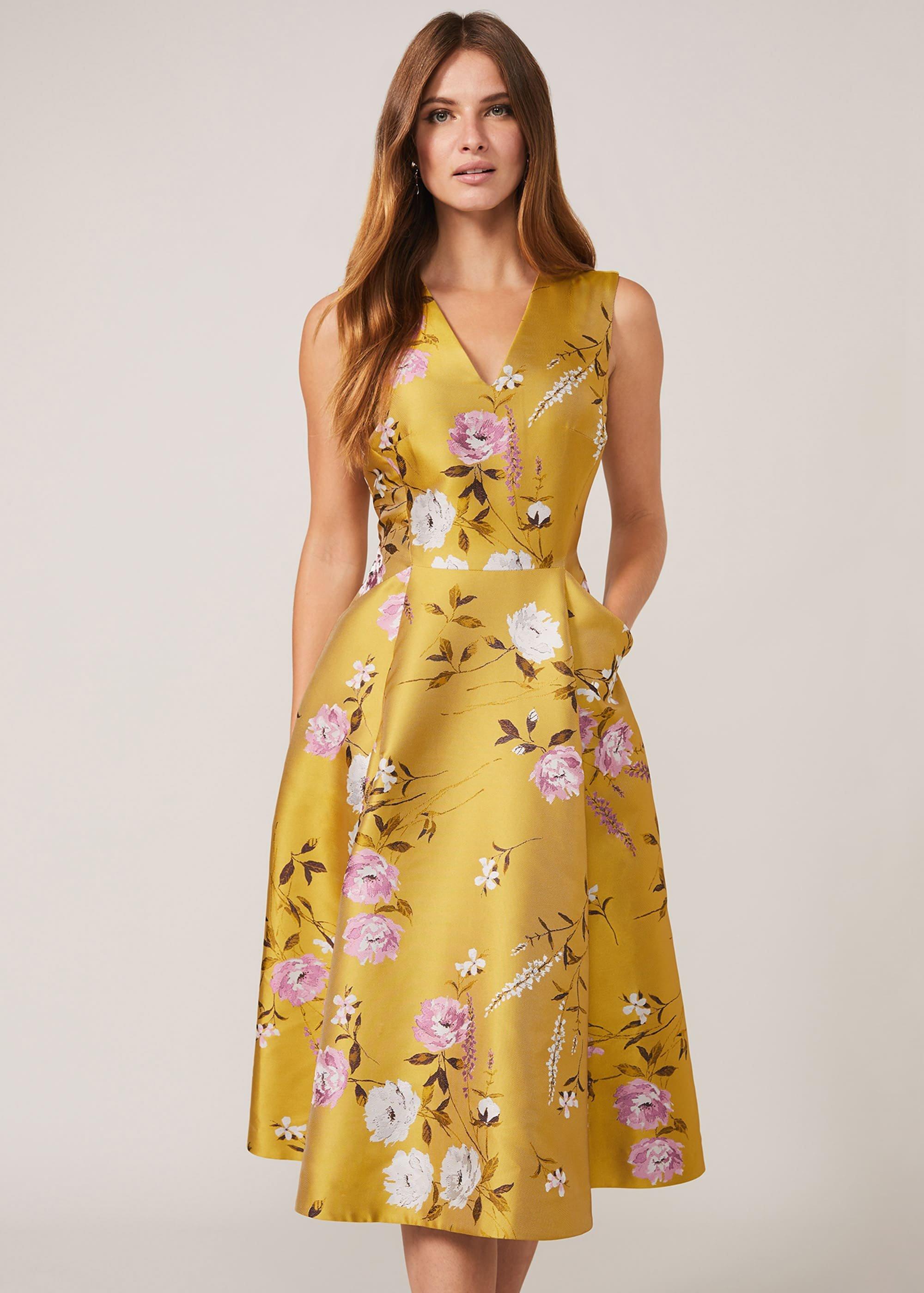 Cecily Floral Jacquard Fit And Flare Dress