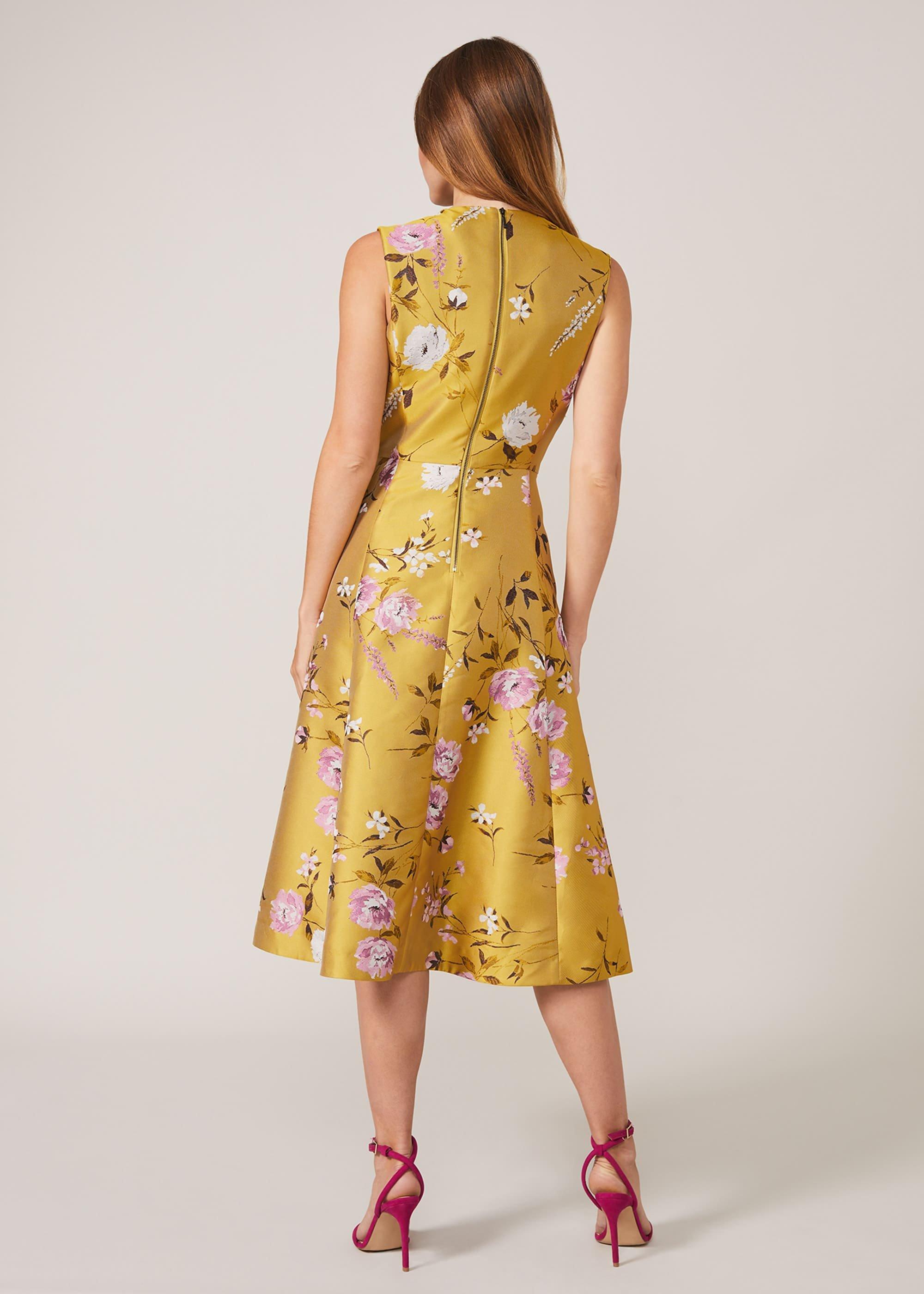 Cecily Floral Jacquard Fit And Flare Dress
