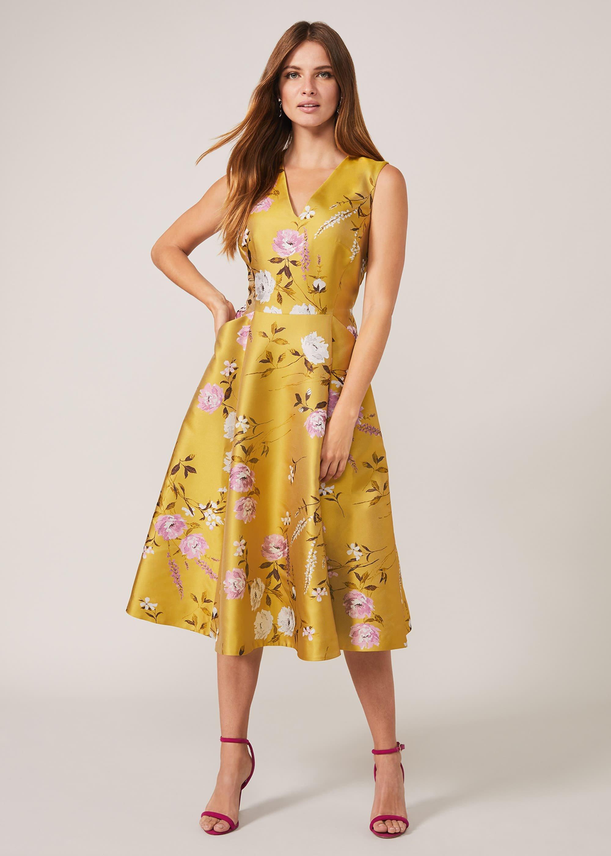 Cecily Floral Jacquard Fit And Flare Dress