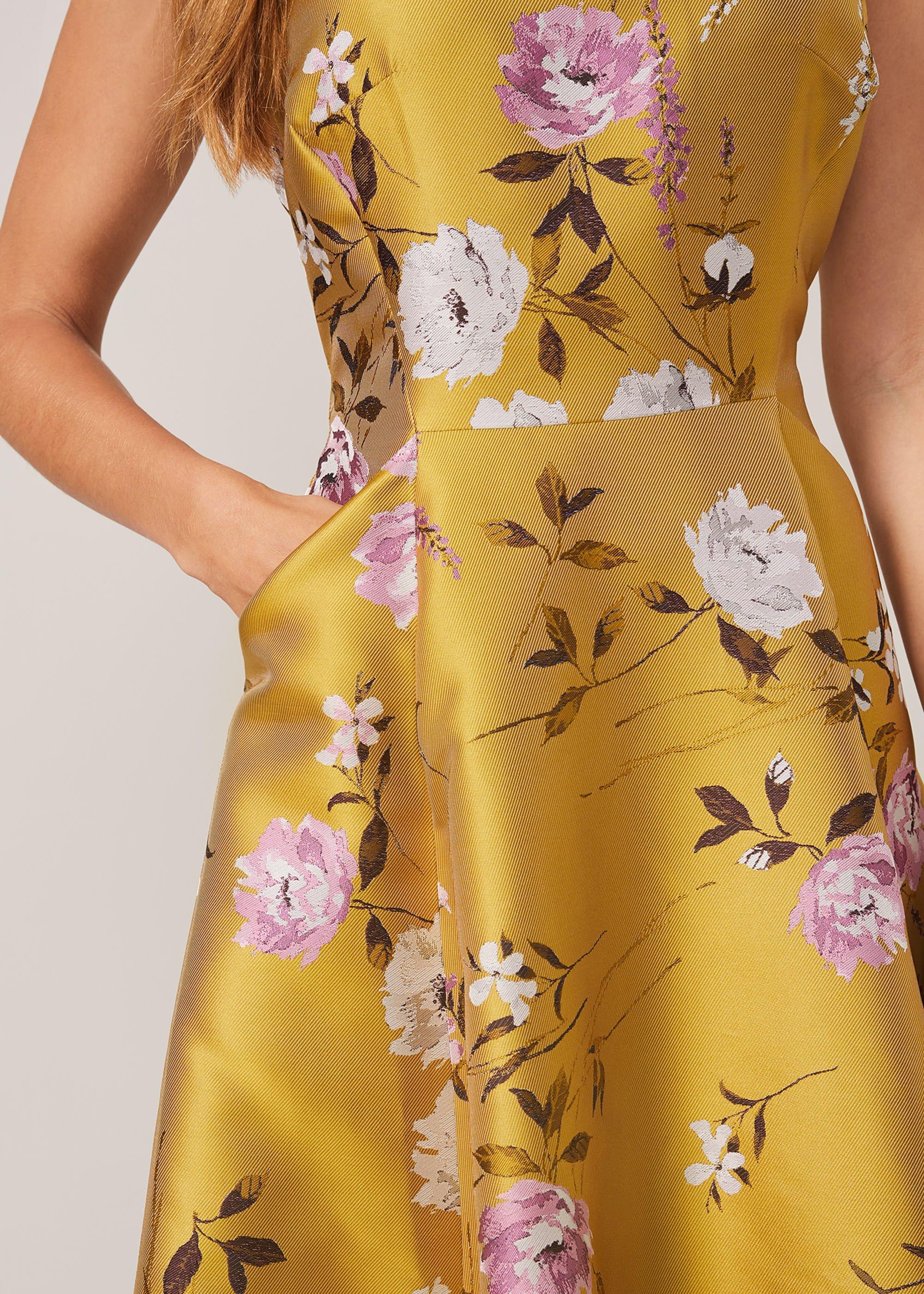Cecily Floral Jacquard Fit And Flare Dress