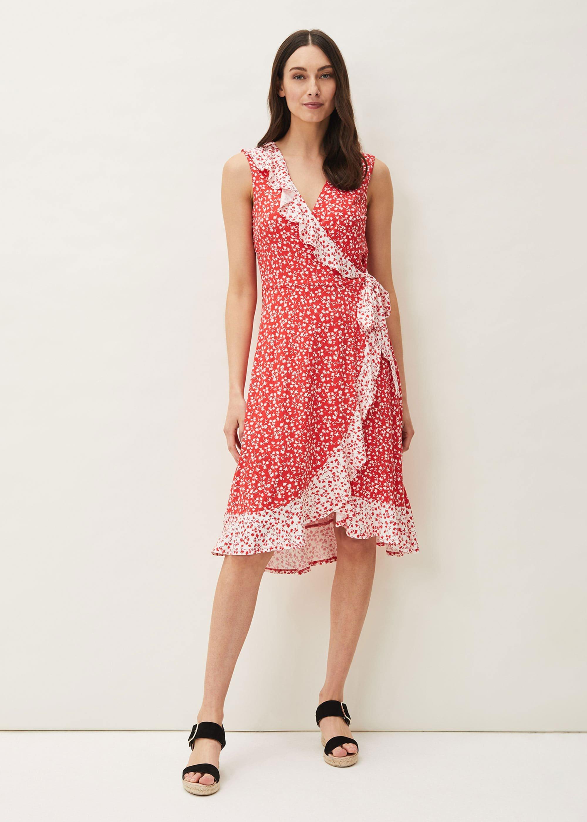Ebony Floral Ditsy Wrap Dress