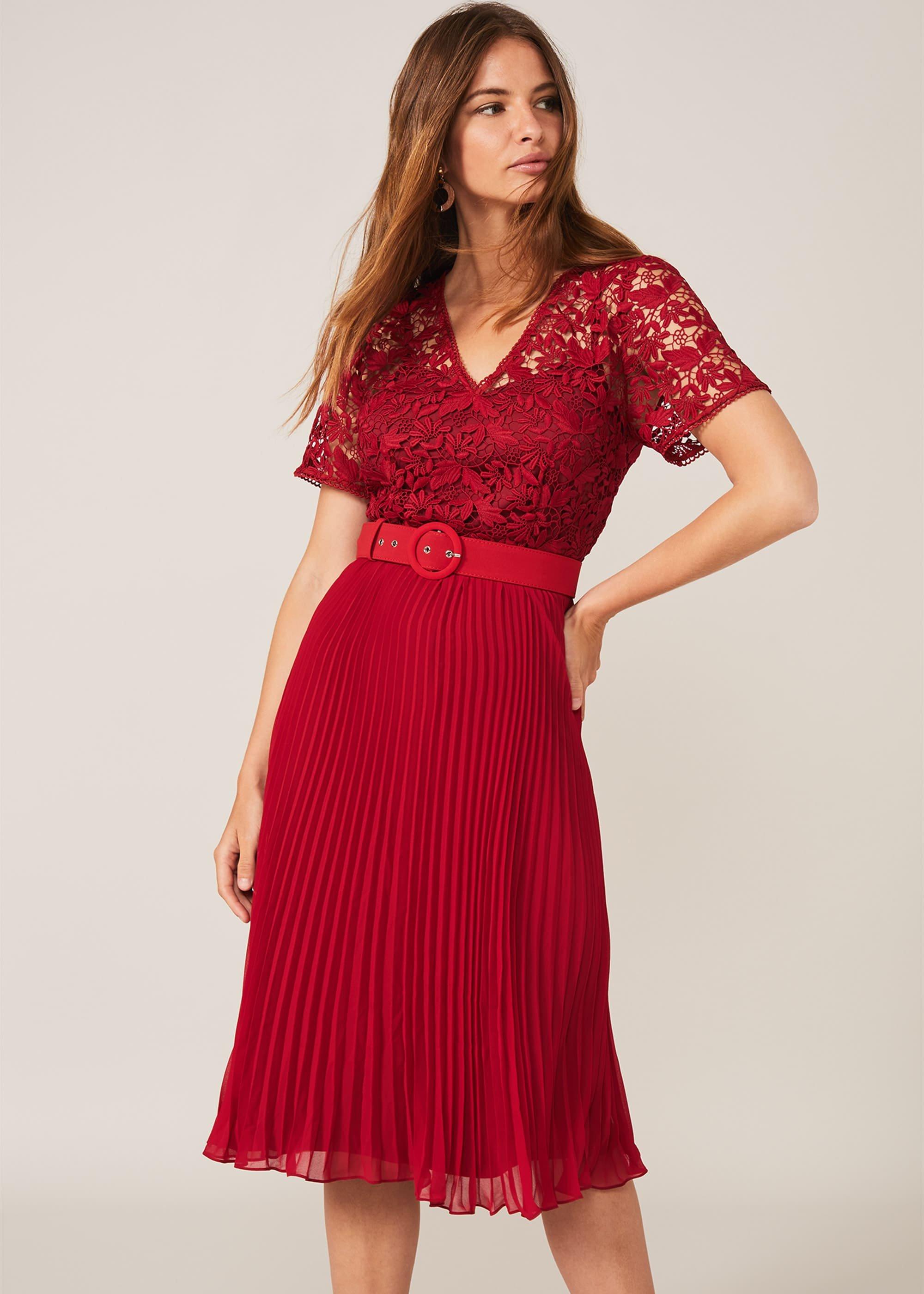 Dana Lace Pleated Dress