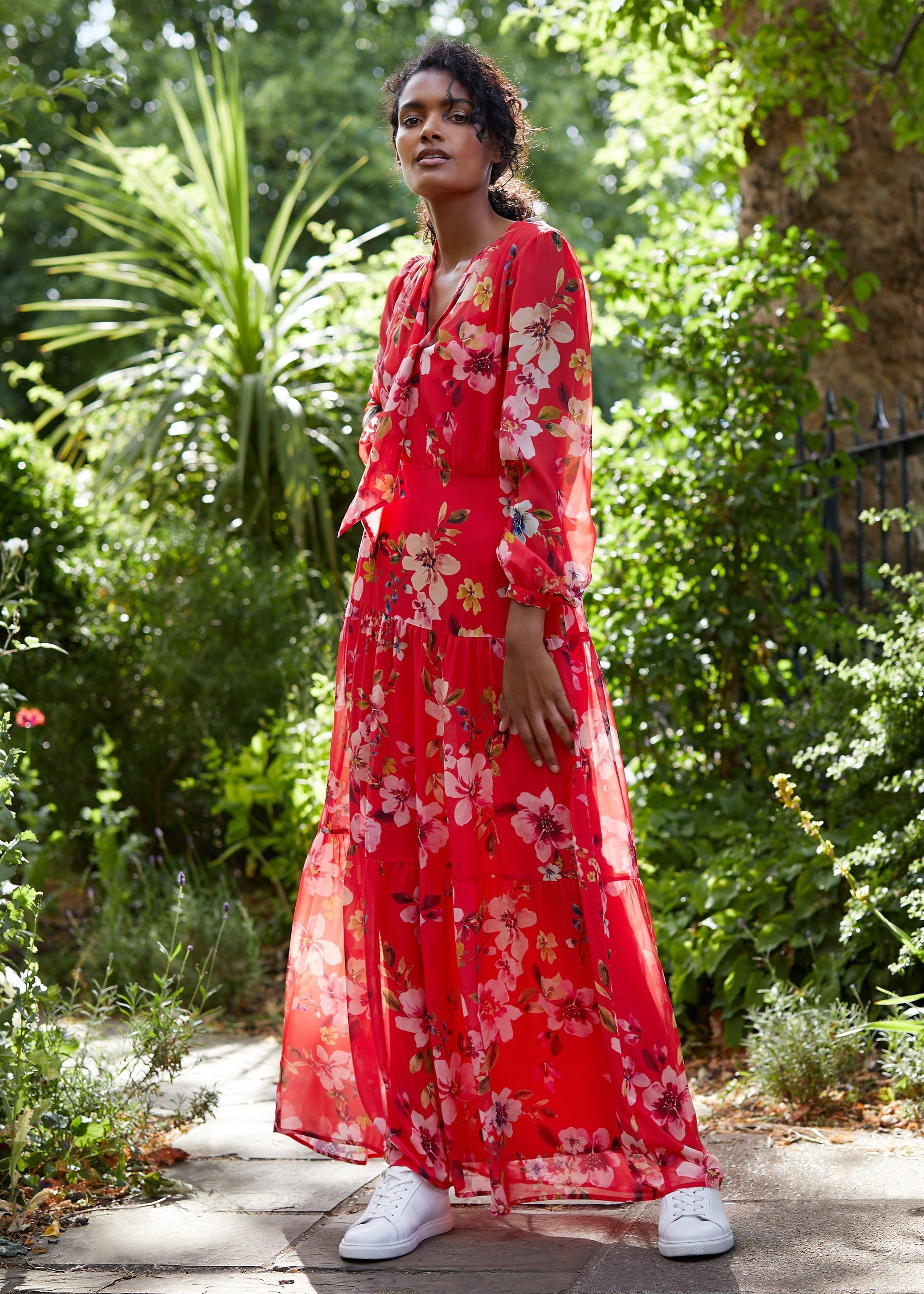 Bernadette Floral Chiffon Maxi Dress