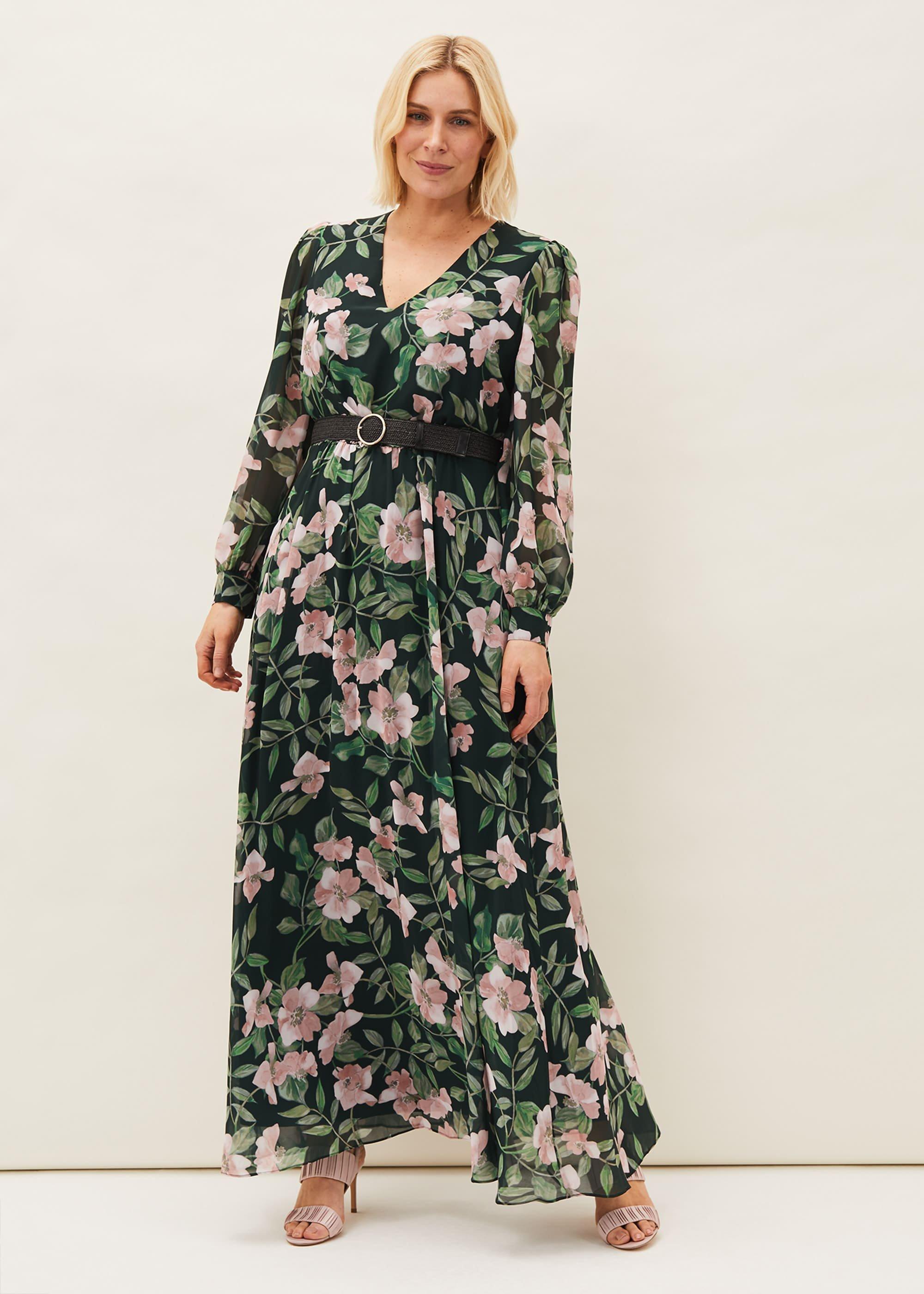 Hali Floral Belted Maxi Dress