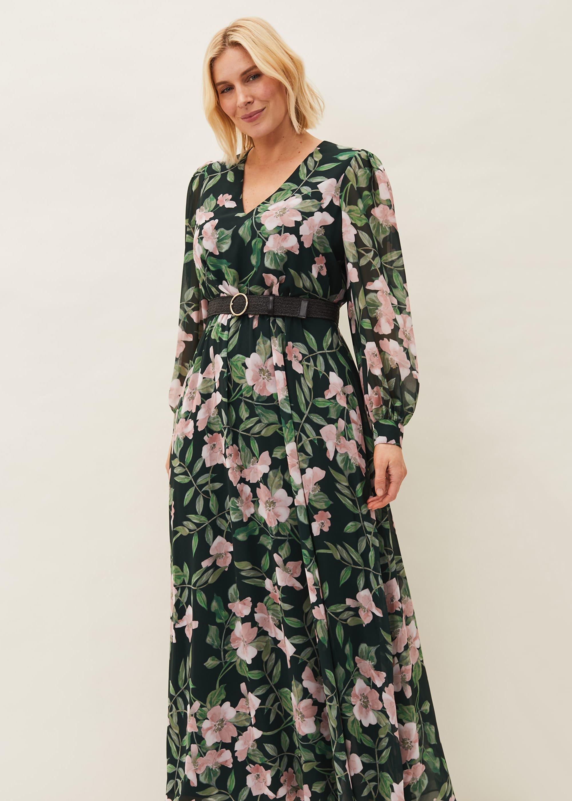 Hali Floral Belted Maxi Dress