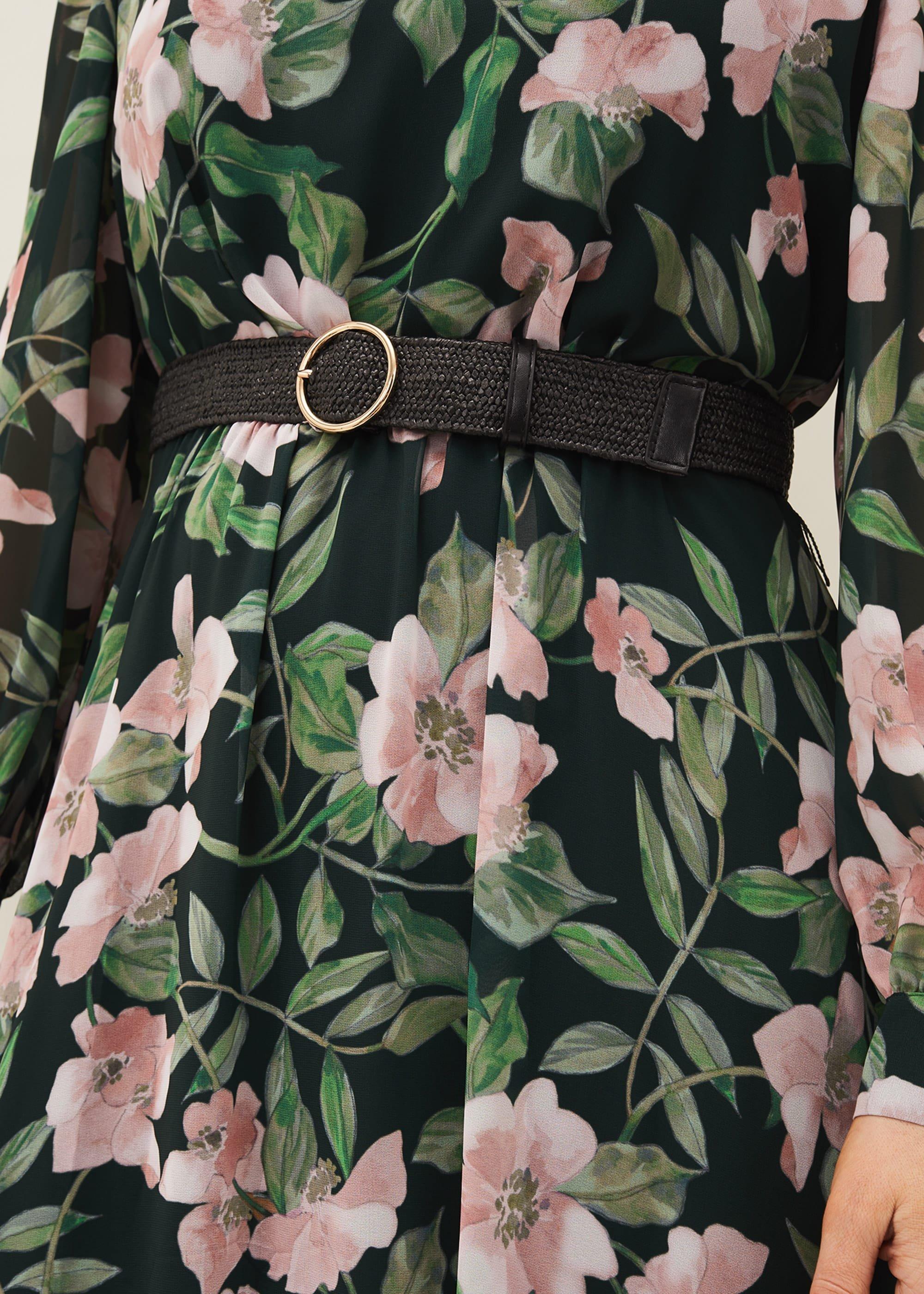 Hali Floral Belted Maxi Dress