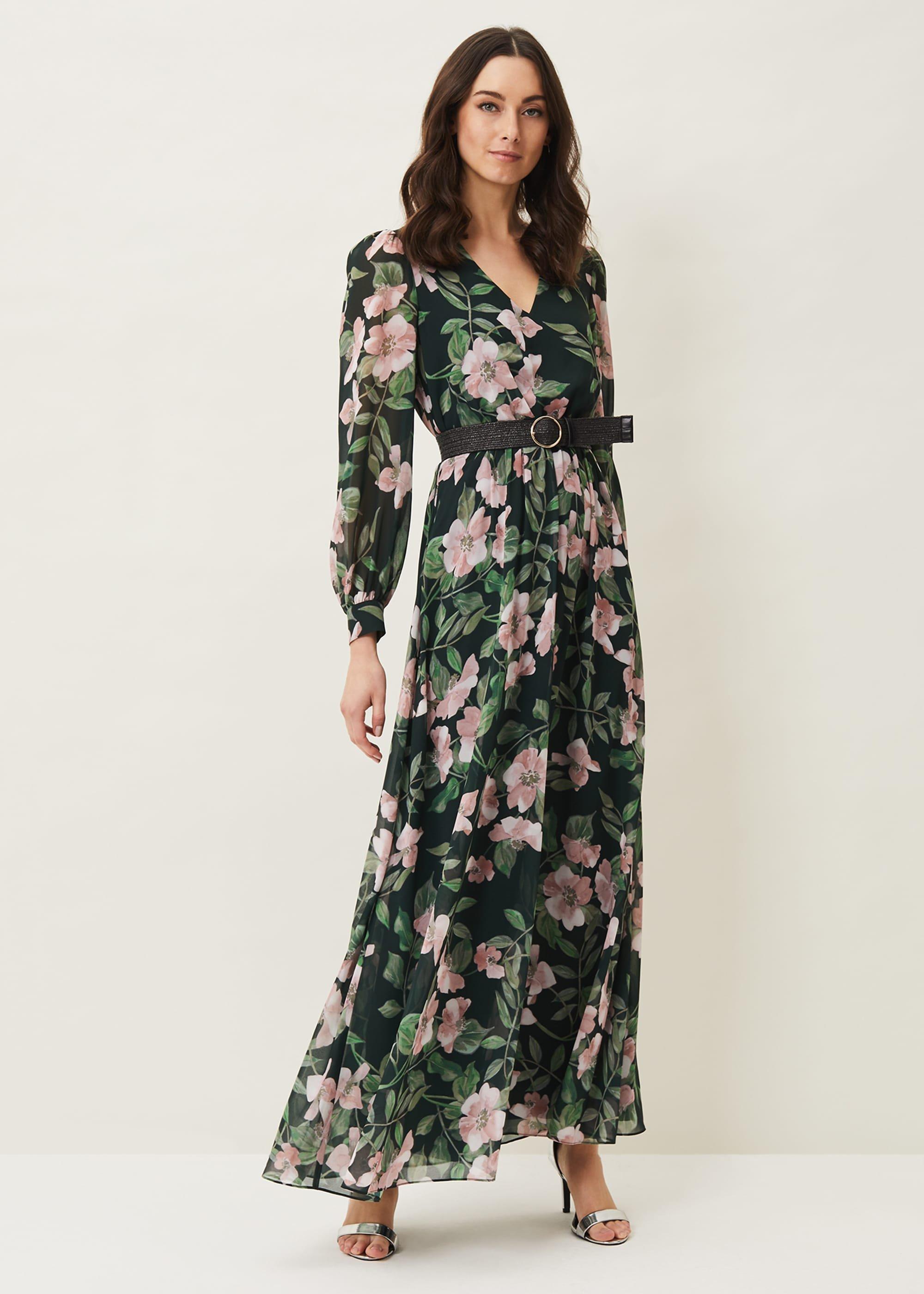 Hali Floral Belted Maxi Dress