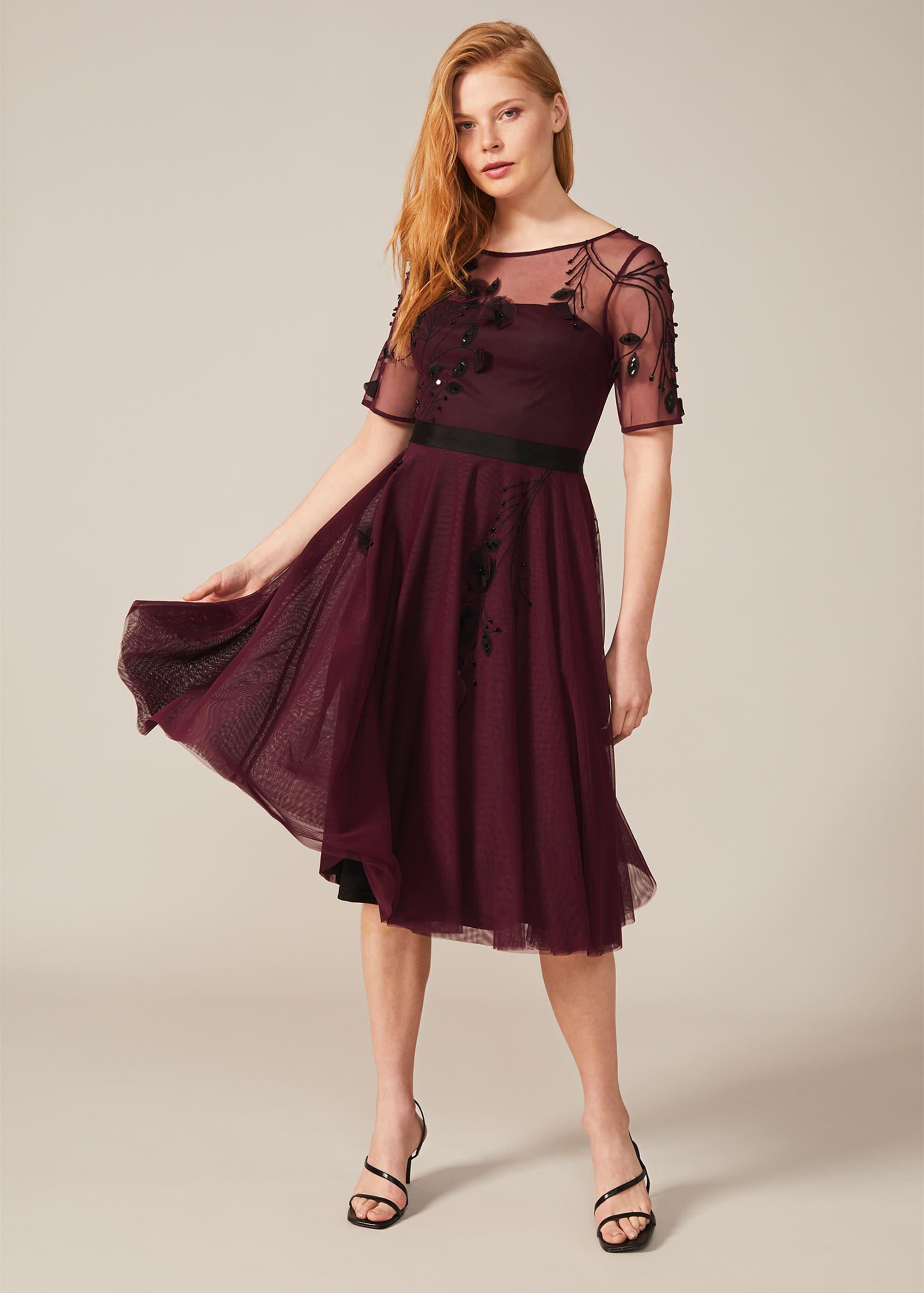 Felicia Embroidered Tulle Dress