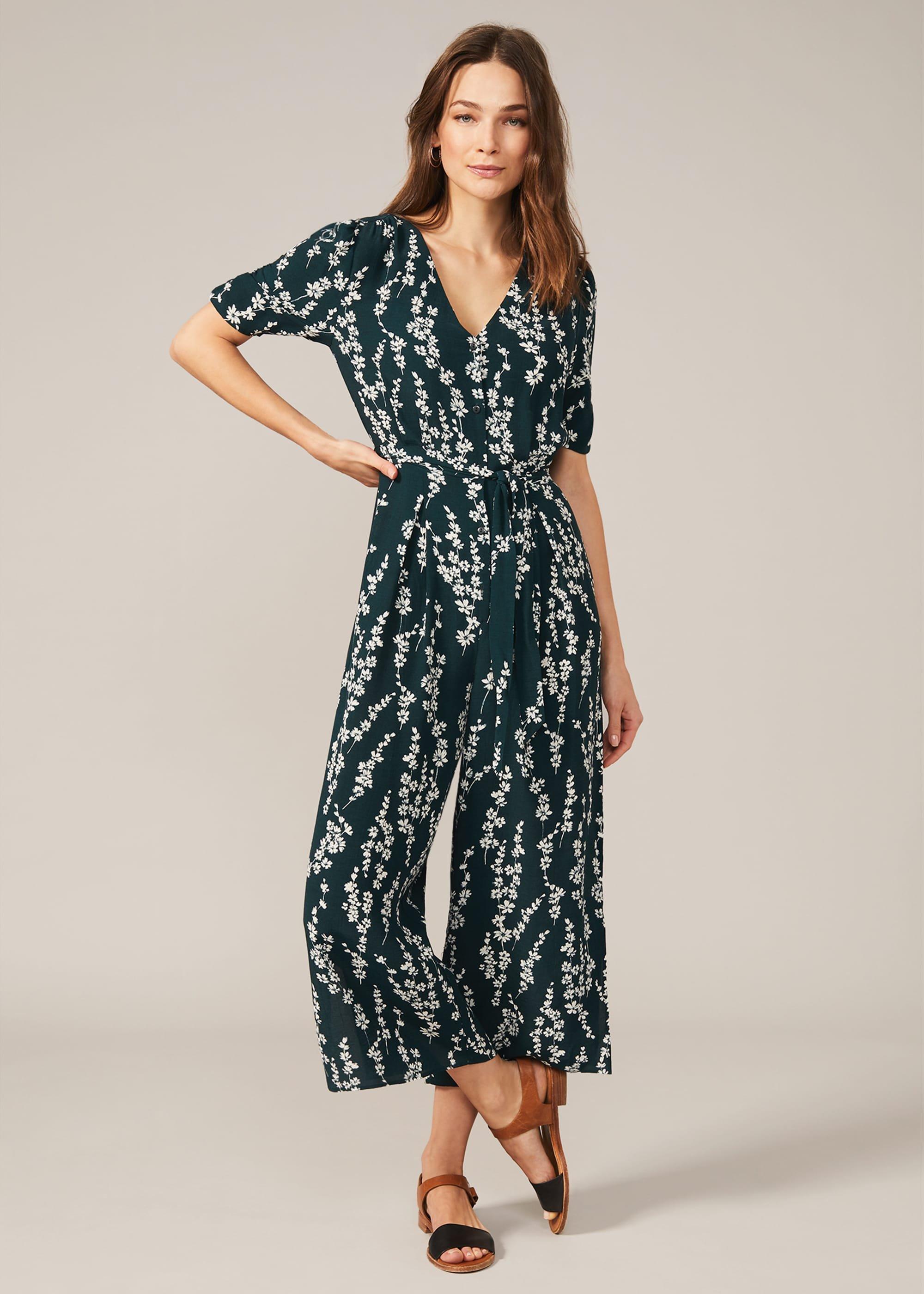 Jean Floral Jumpsuit