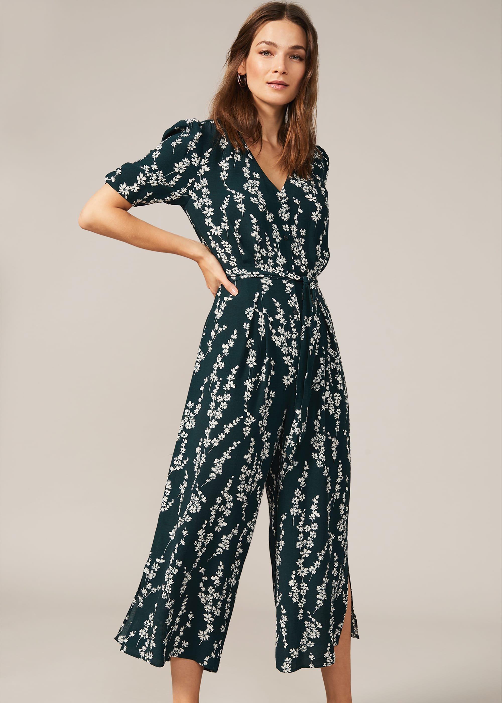 Jean Floral Jumpsuit