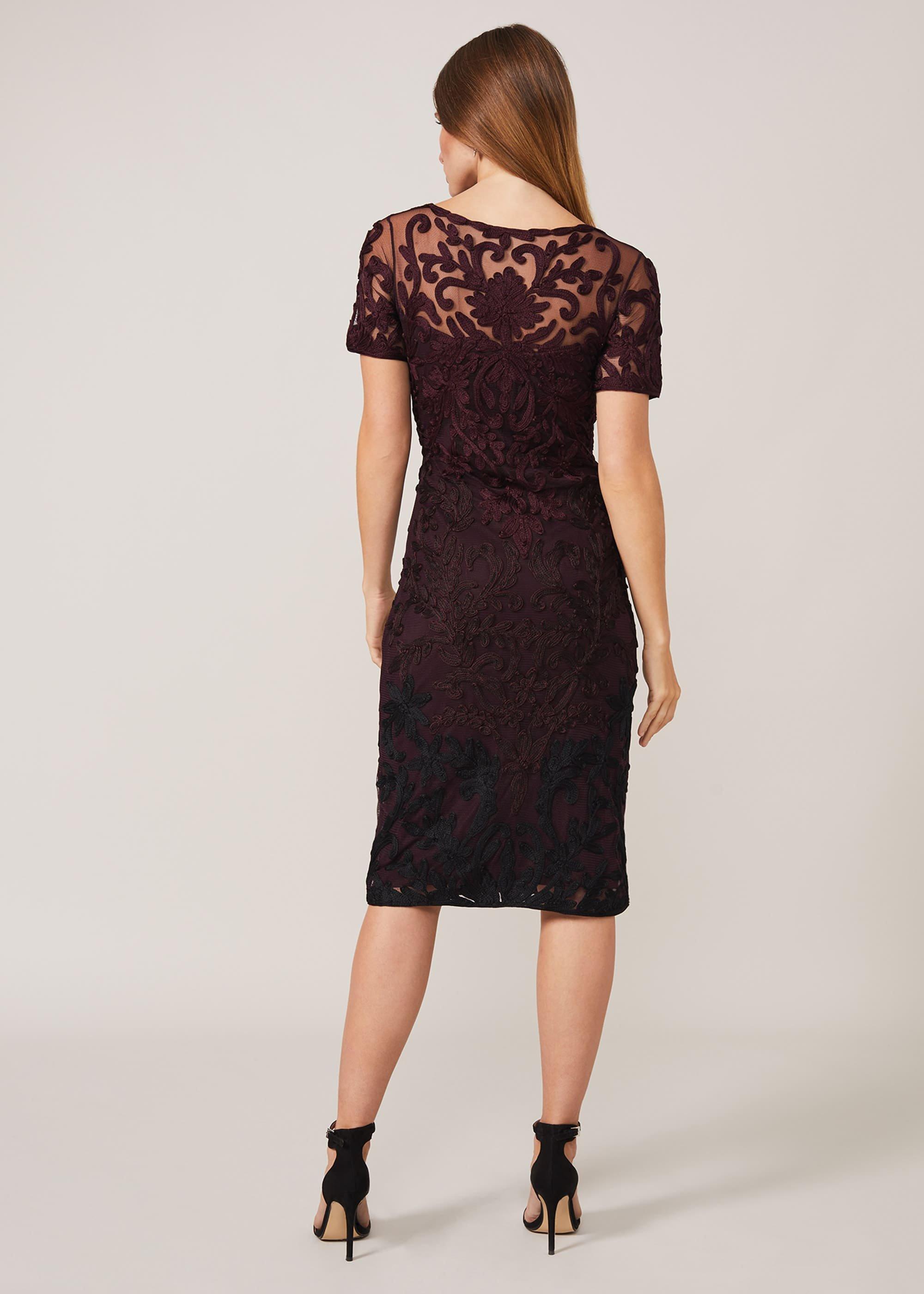 Kadie Cap Sleeve Tapework Dress