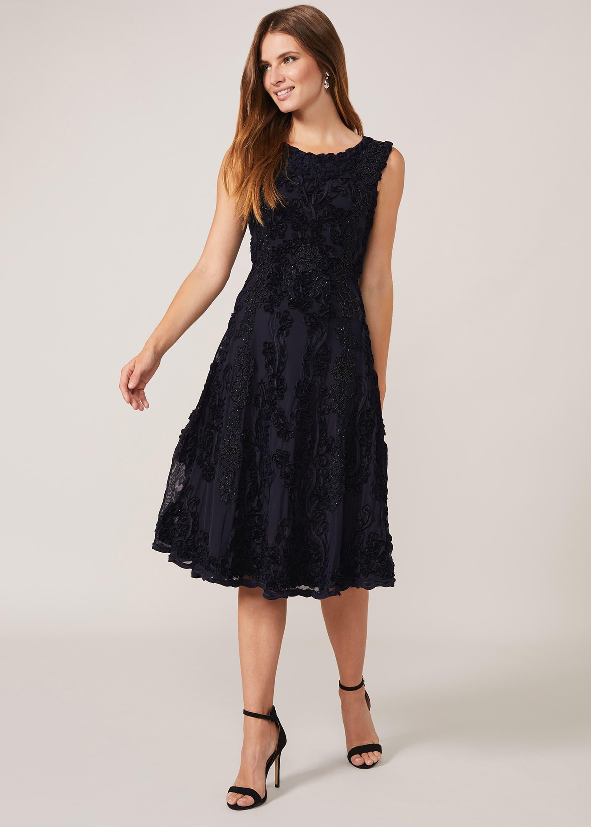 Penelope Tapework Lace Fit And Flare Dress