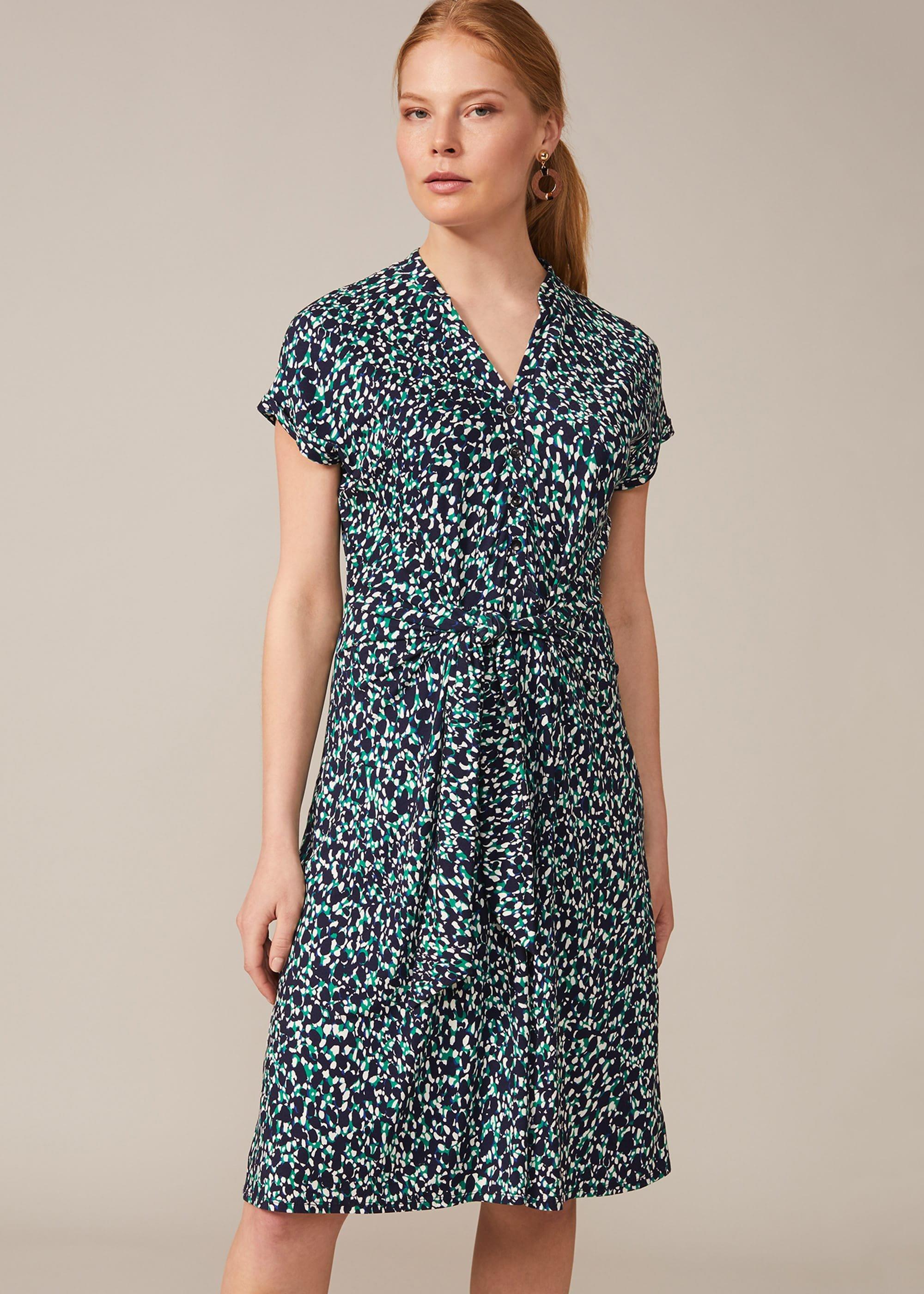 Carolina Printed Tie Front Dress