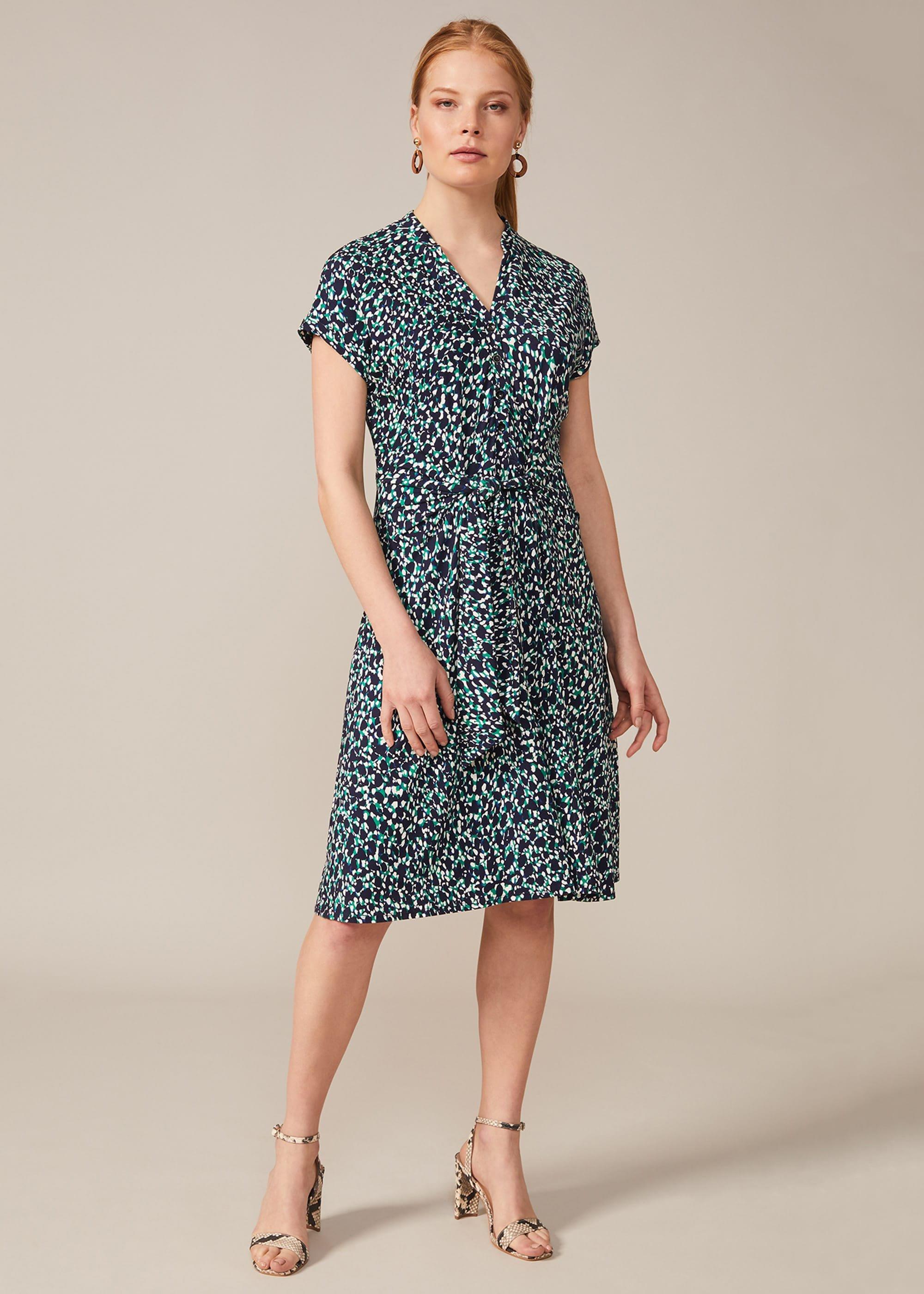 Carolina Printed Tie Front Dress